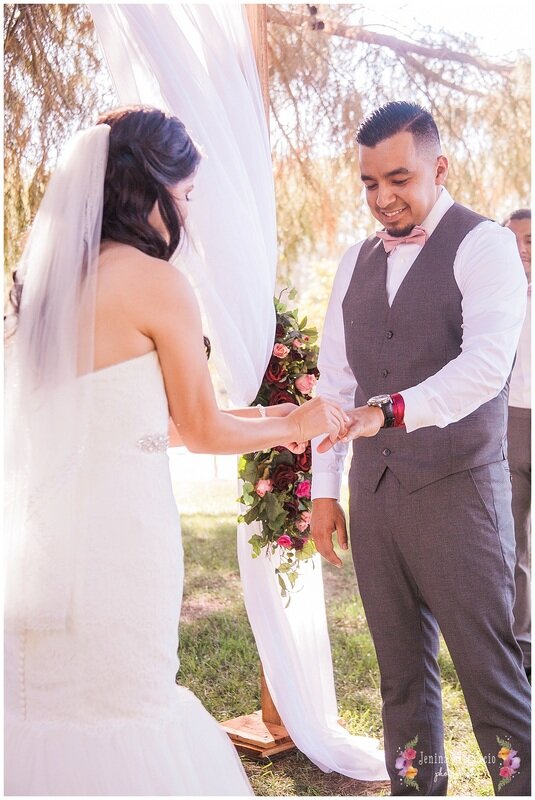 bride and groom exchange rings 