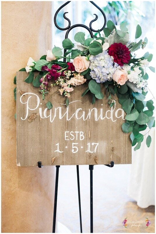  wedding name sign with date close up 
