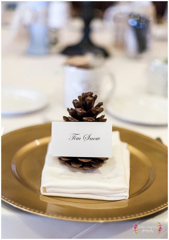  close up on individual place settings 
