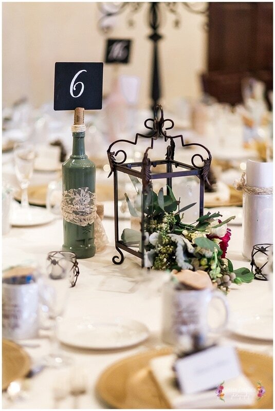  rustic table centerpieces close up view 