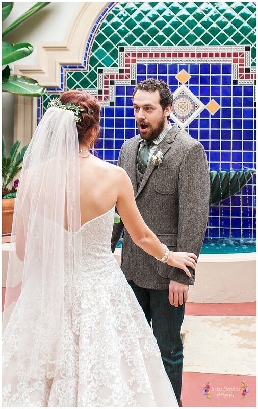  groom sees bride for the first time 