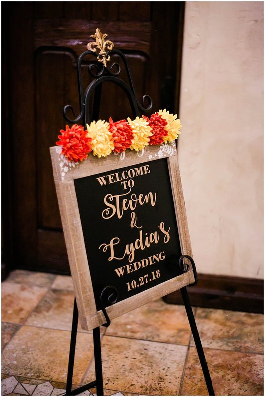  sign welcoming guests to steve and lydia’s wedding 