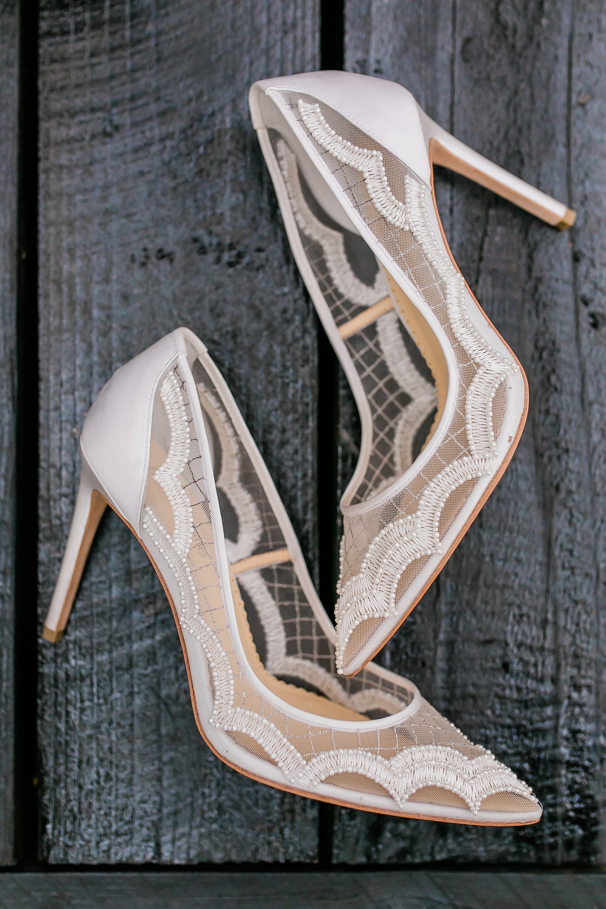  brides heels on fabric 