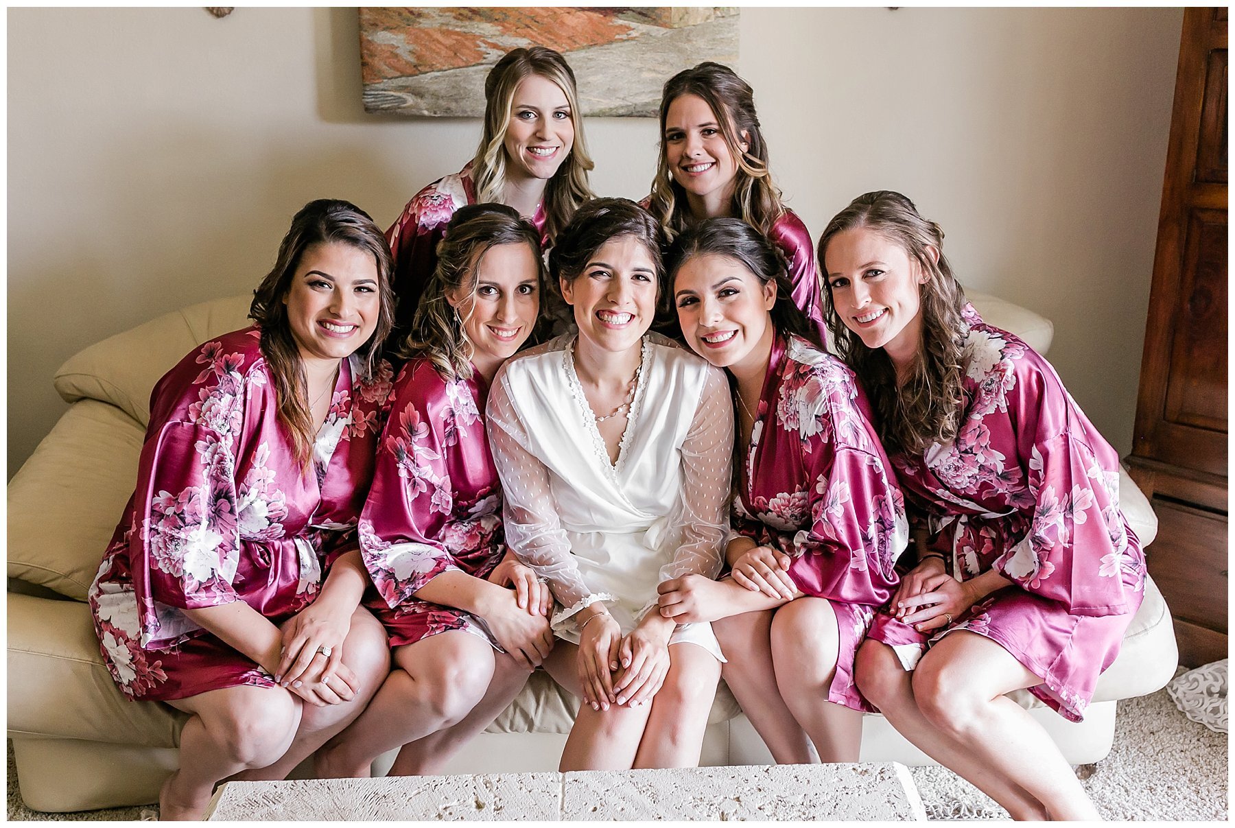  bridal party in their robes 