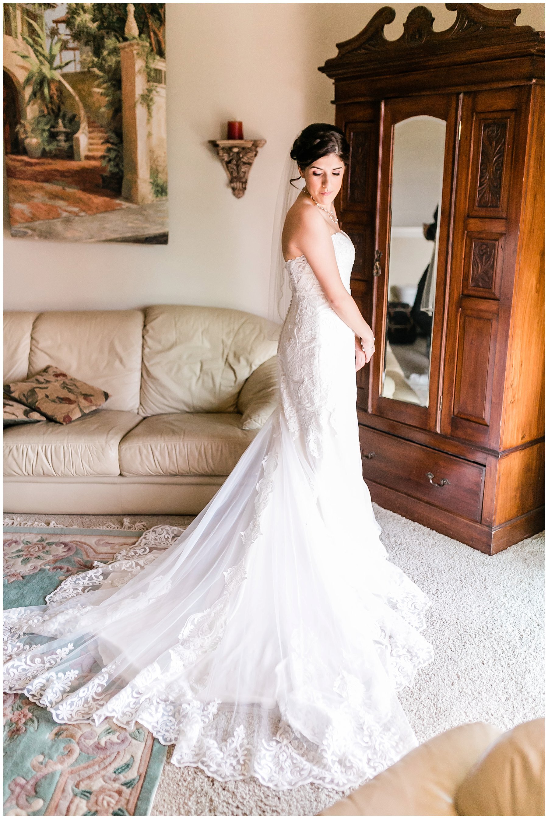  bride in her gown 