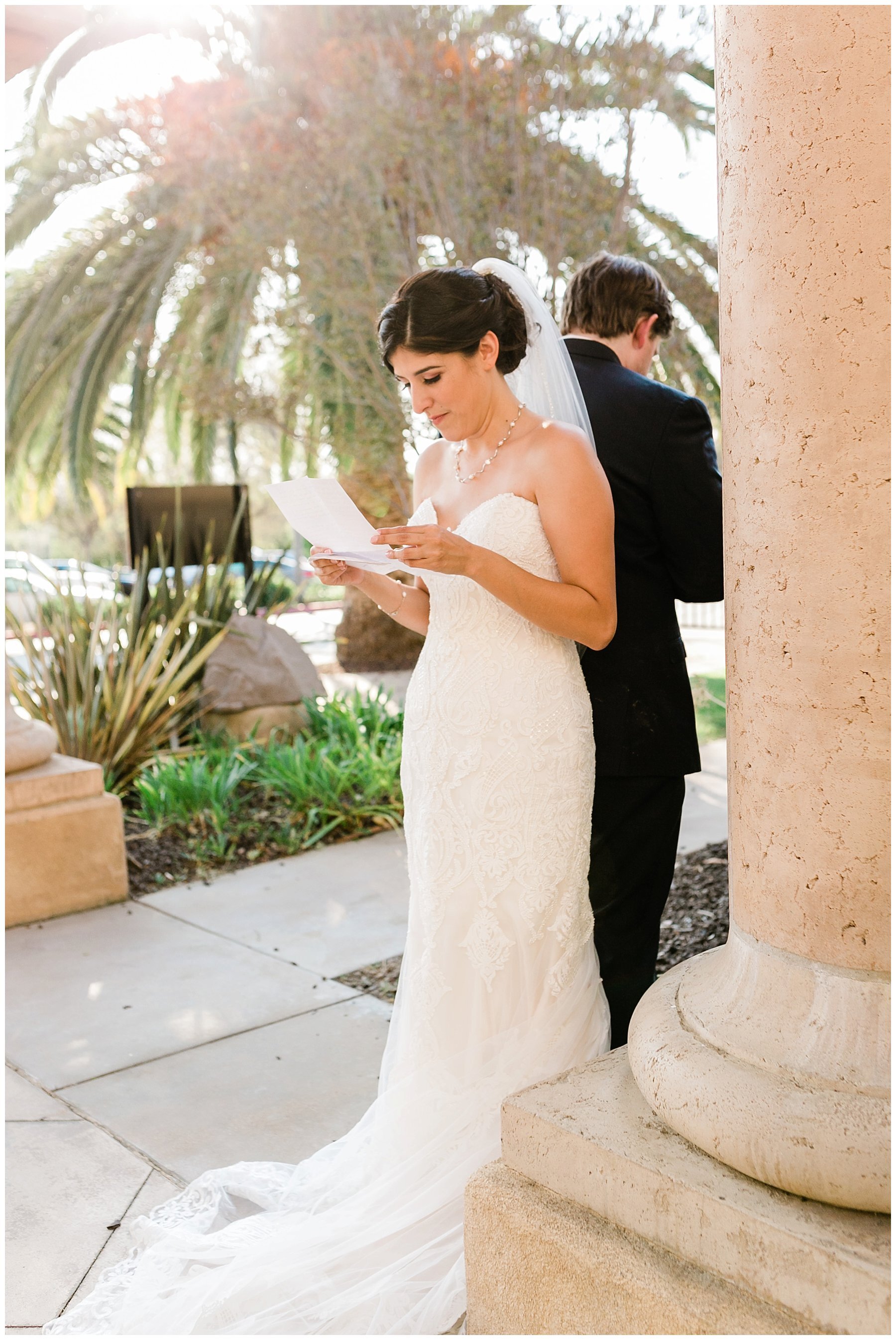  bride and groom back to back 