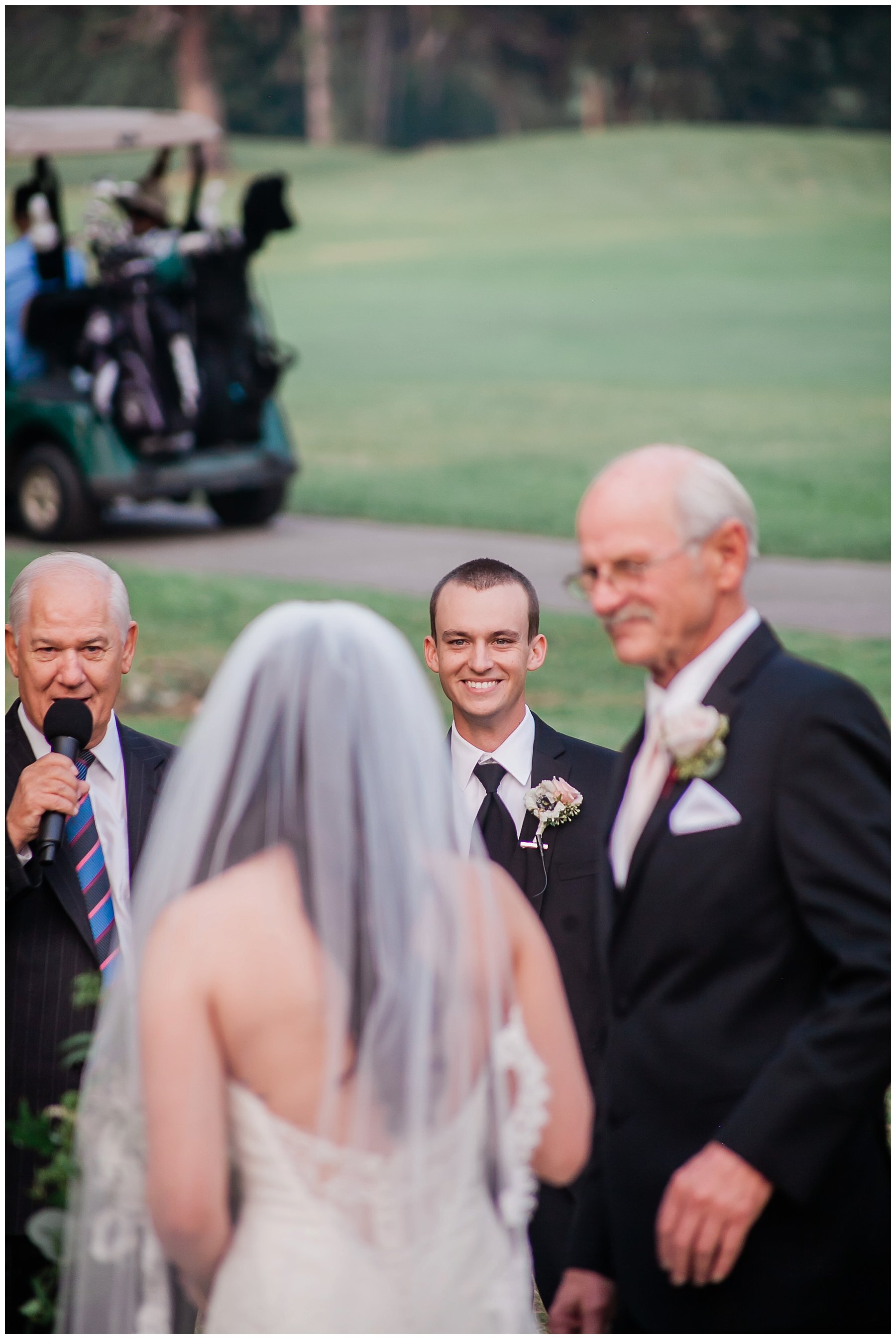  groom sees his bride from the altar 