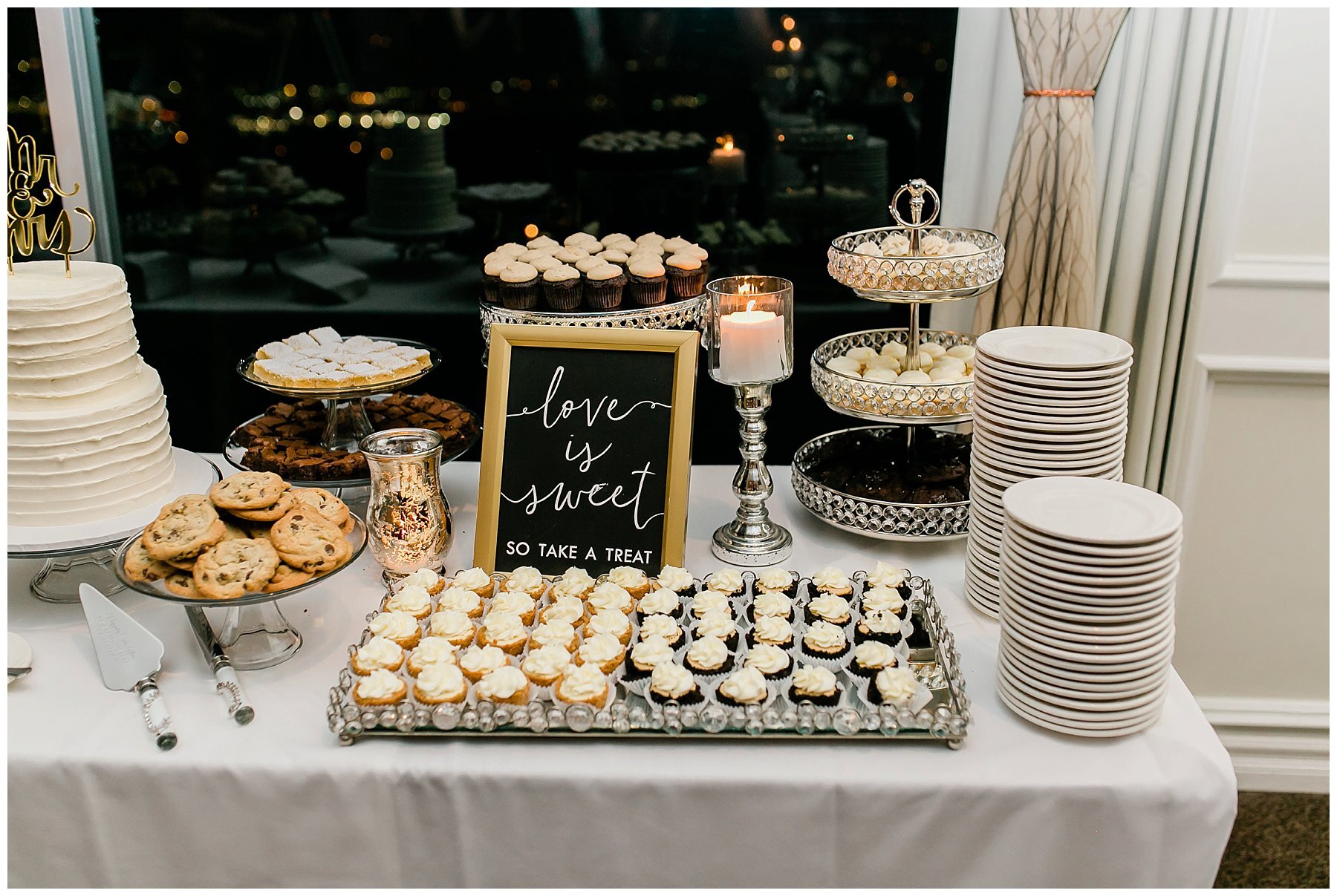  dessert table with mini cupcakes 