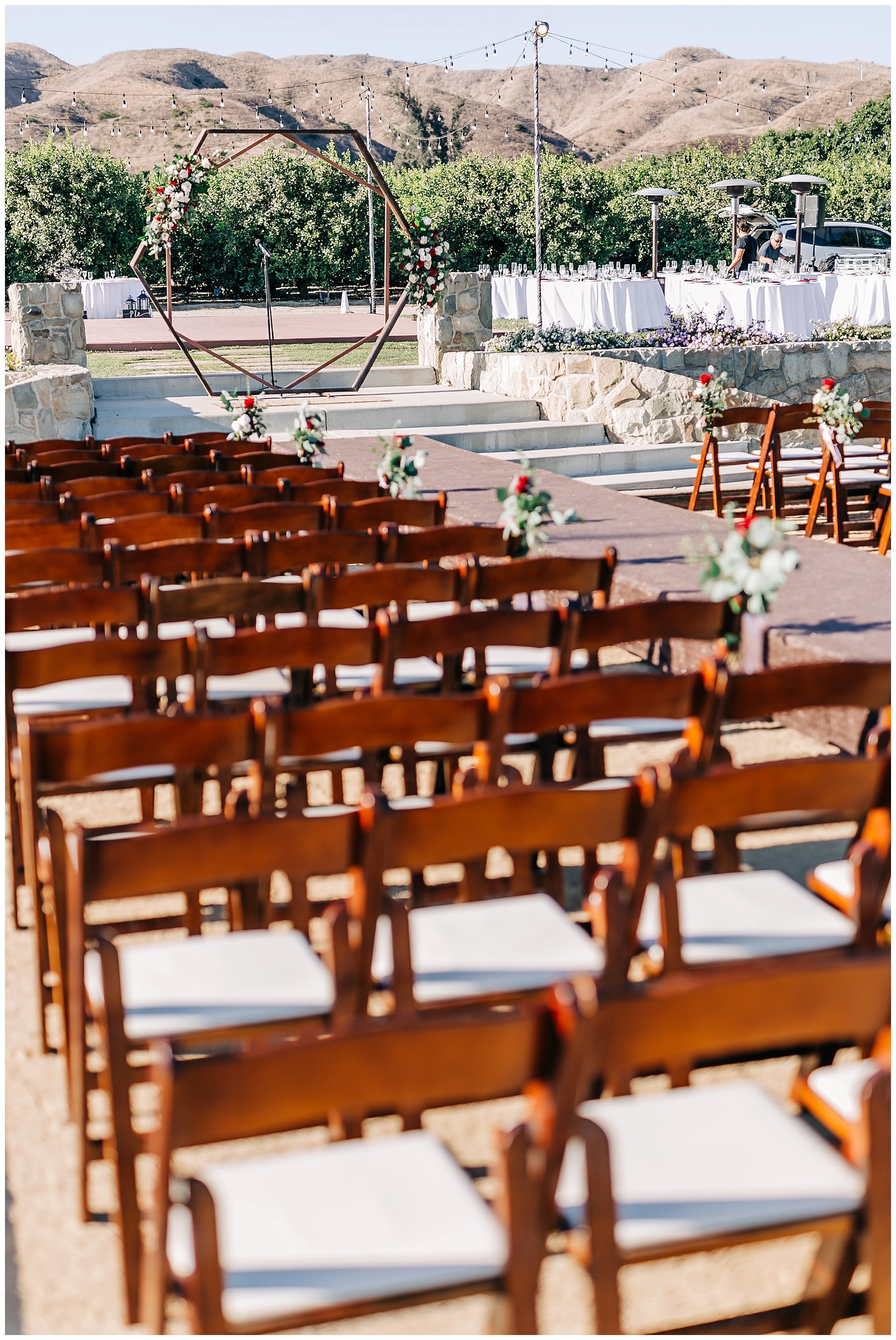  chairs for the ceremony 