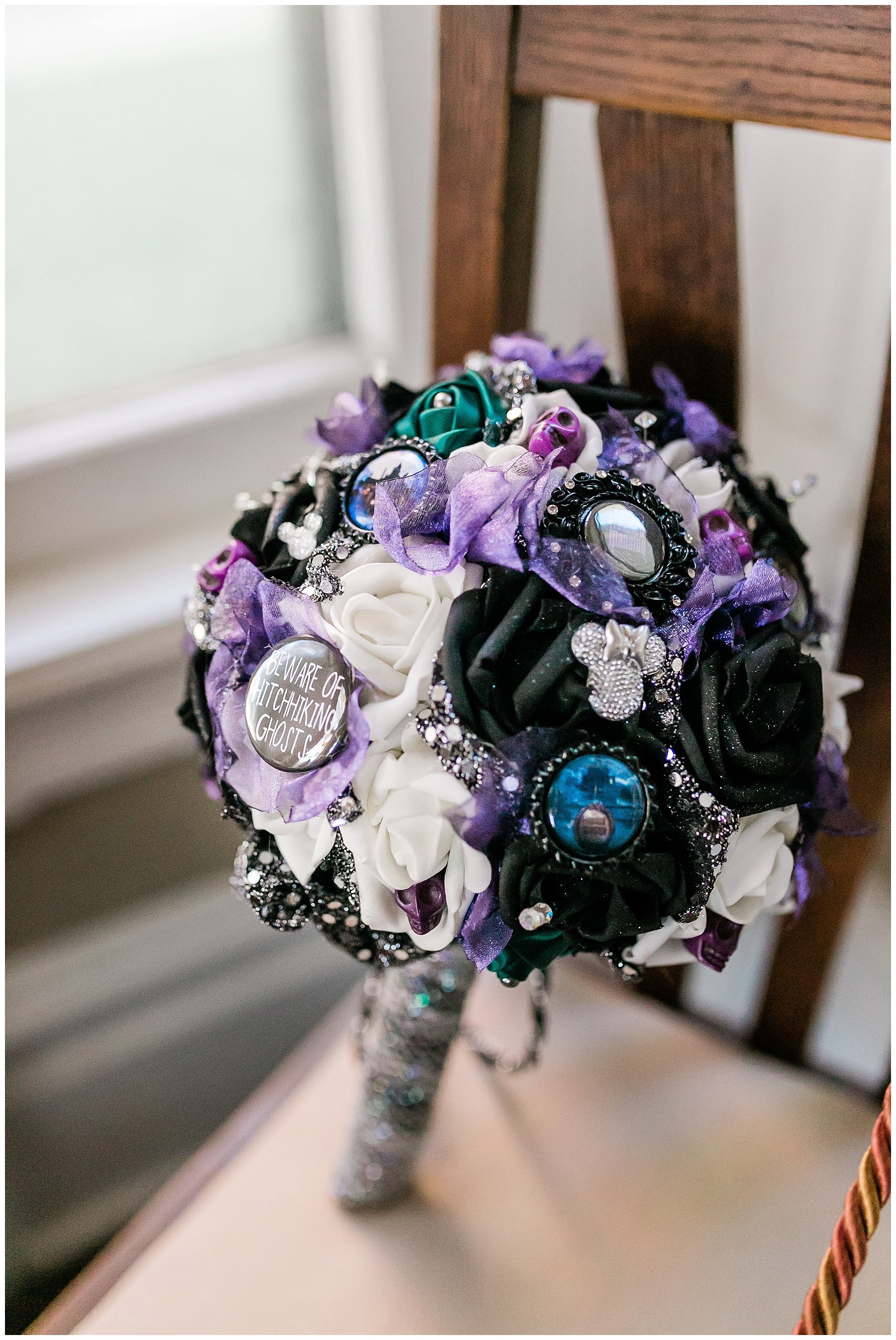  bride’s bouquet for haunted mansion wedding 