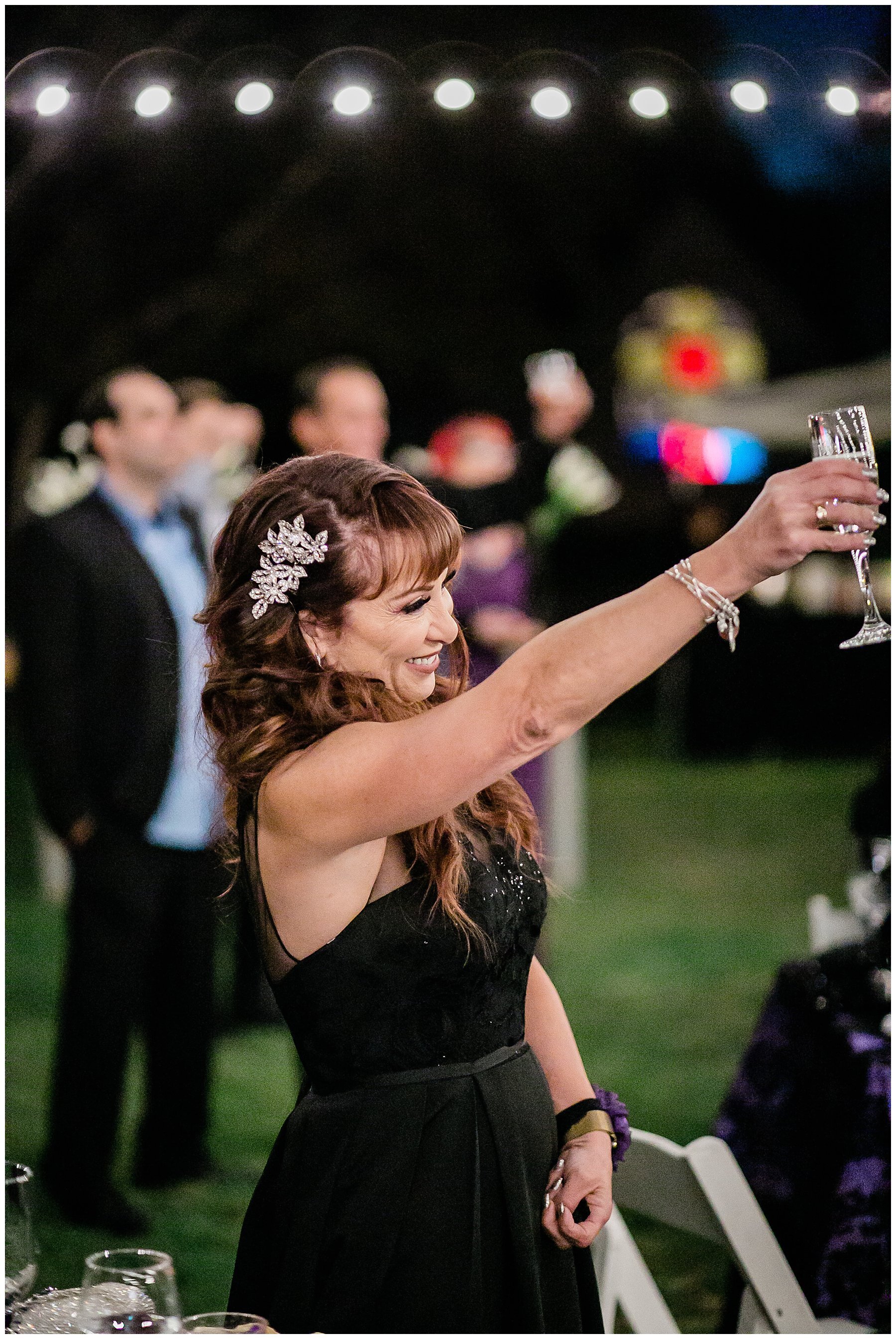  maid of honor toasting the wedding party 