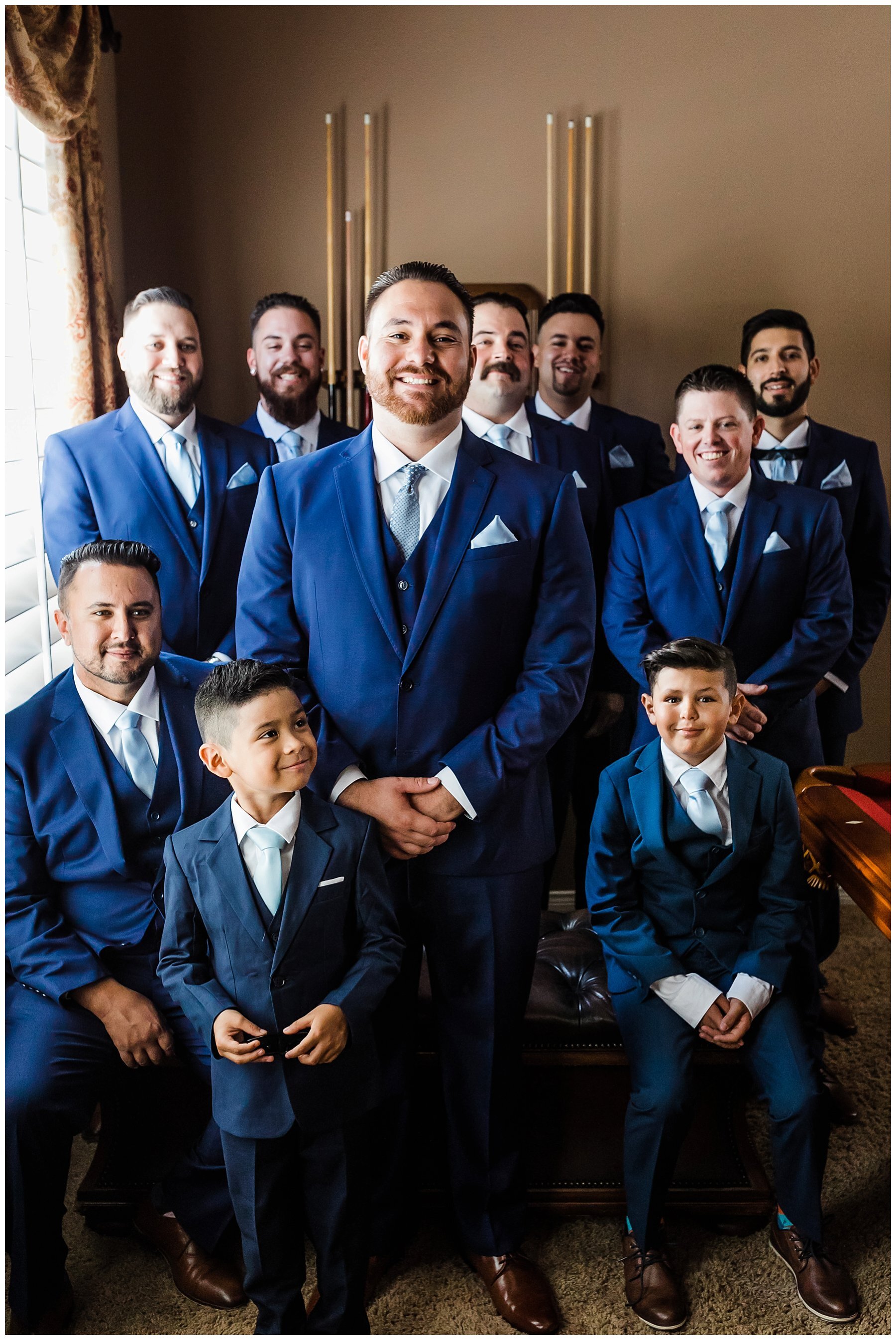  groomsmen in the grooms suite 