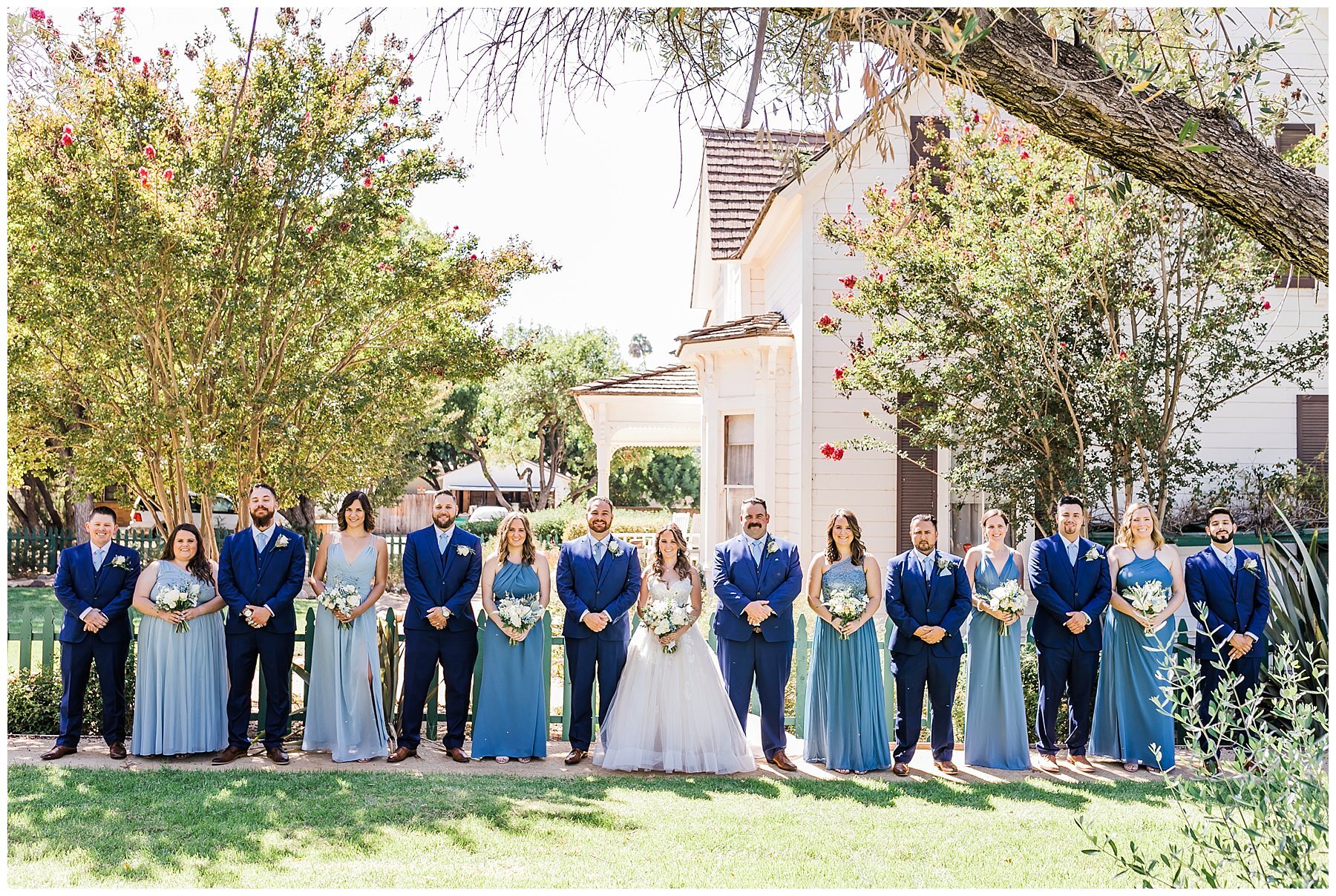  full wedding party outside the house in simi valley 
