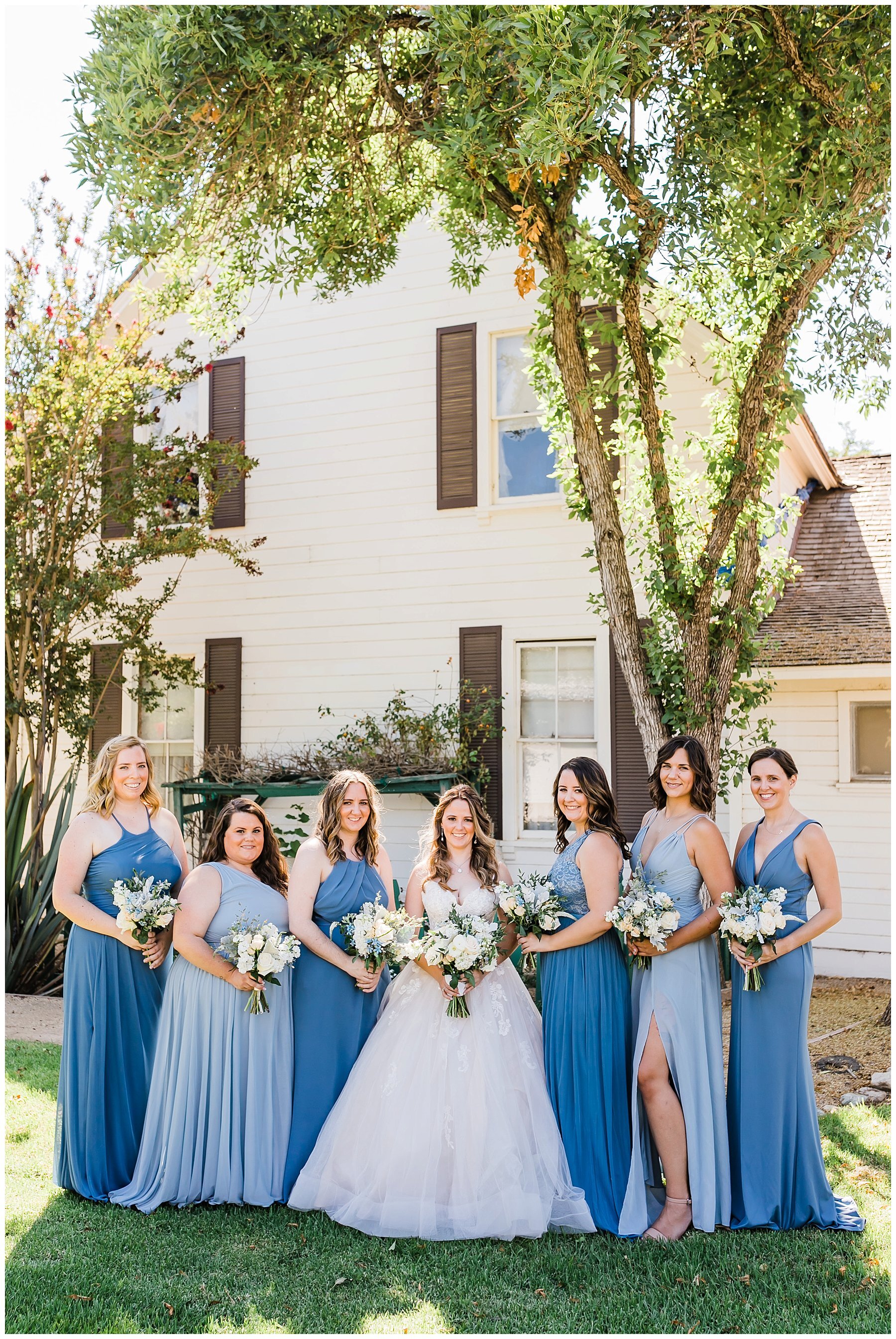  bridal party outside the house in simi valley 