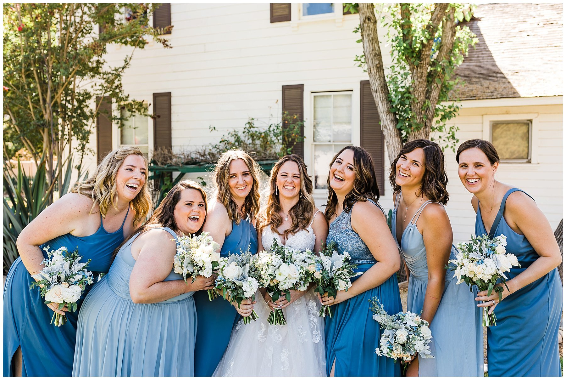  bridal party outside the house in simi valley 