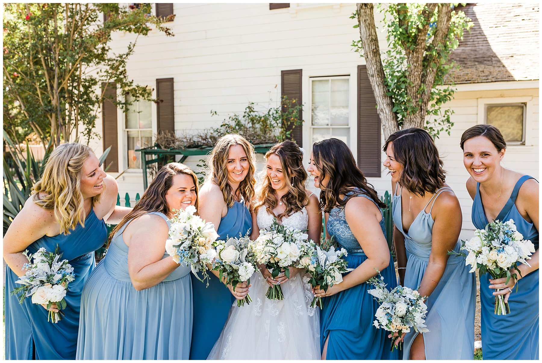  bridal party outside the house in simi valley 