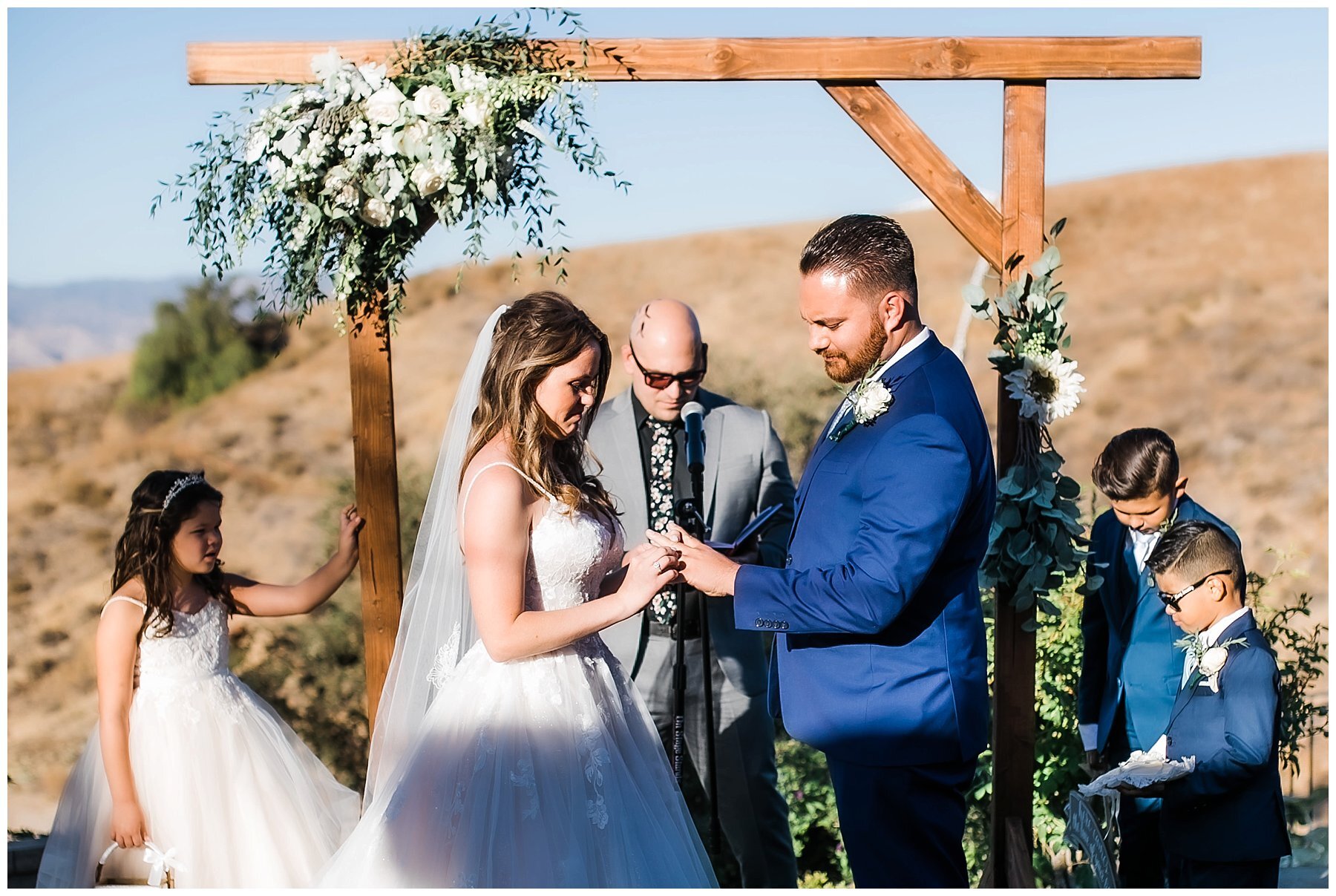  bride and groom at the altar 