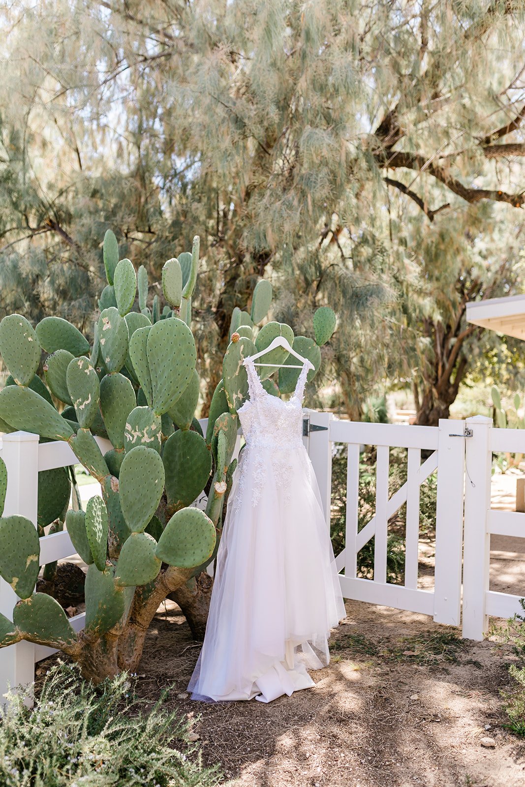 Wedding dress at Tesoro Adobe Historic Park in Santa Clarita