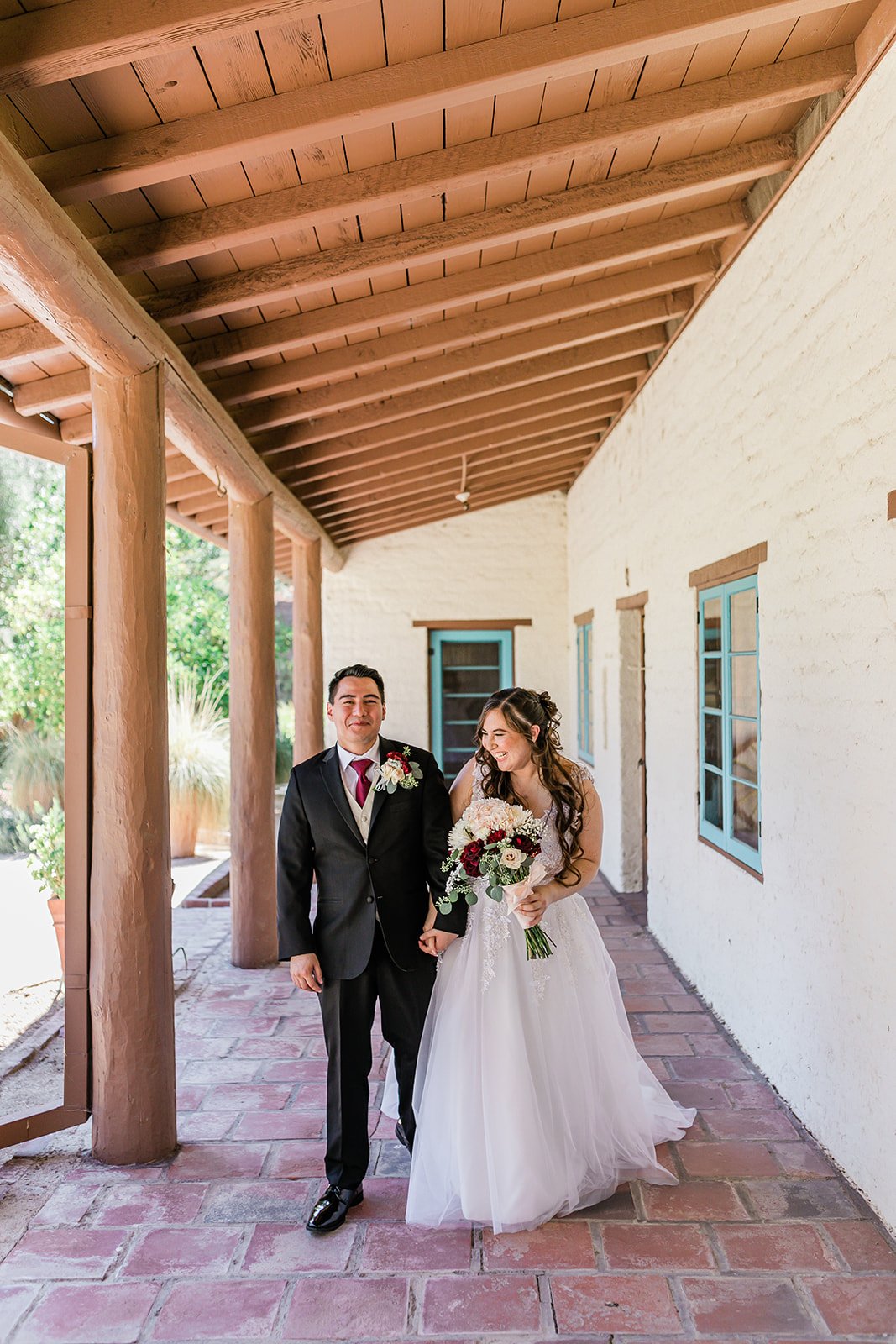 Wedding day portraits at Tesoro Adobe Historic Park in Santa Clarita