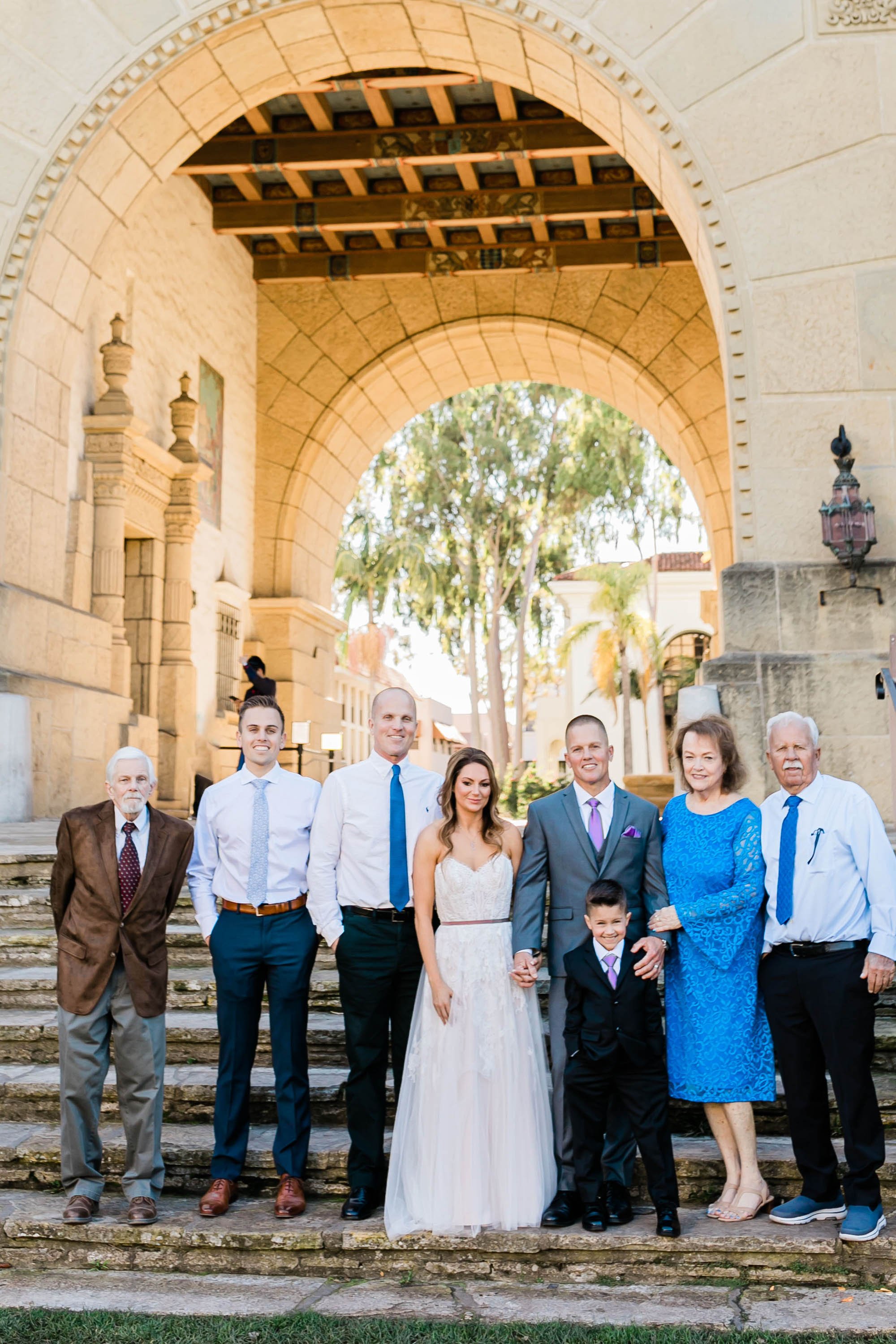  Santa Barbara Courthouse Elopement Wedding family photo 