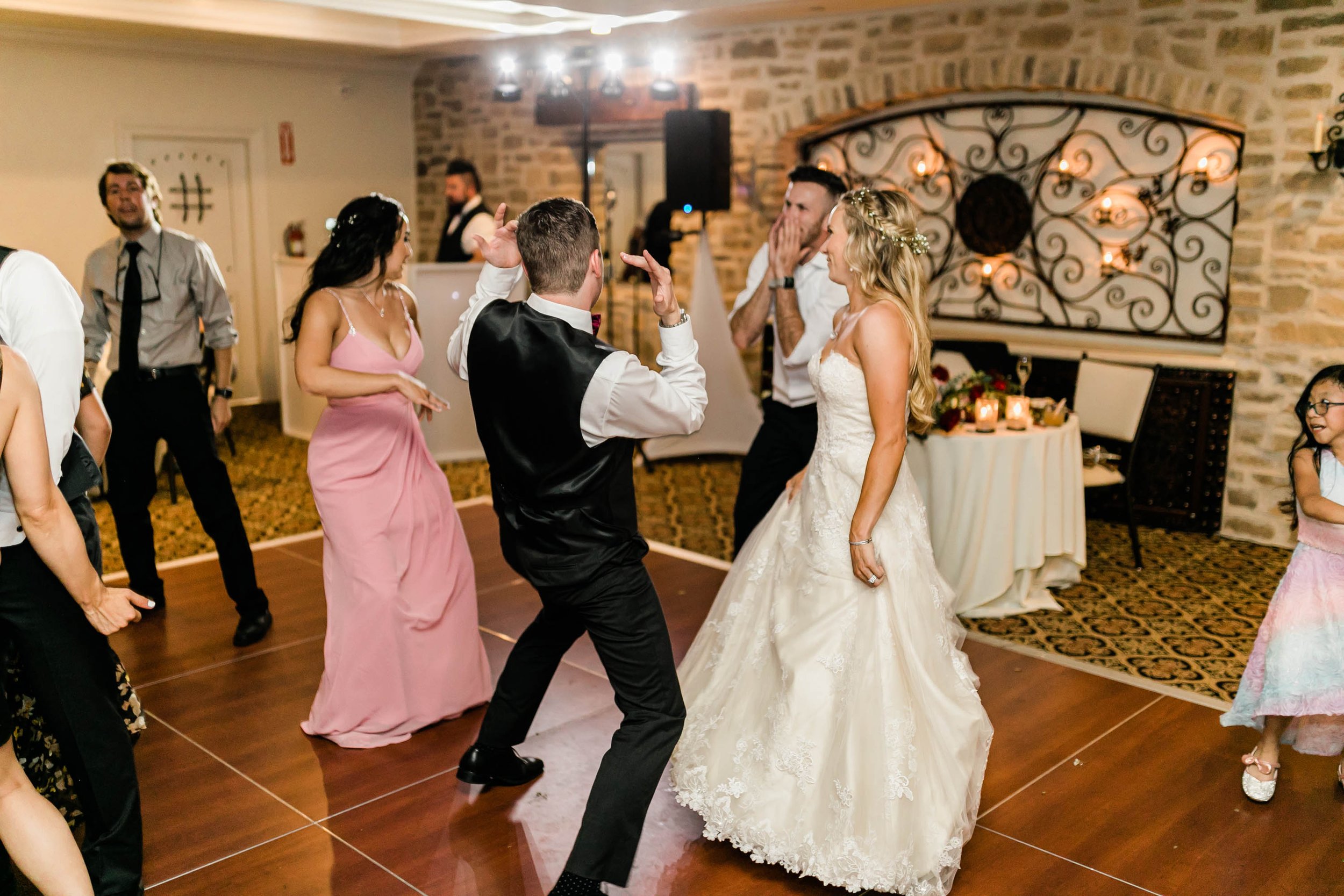 Lakeside reception room in spring at Westlake Village Inn wedding in Westlake Village, CA. 