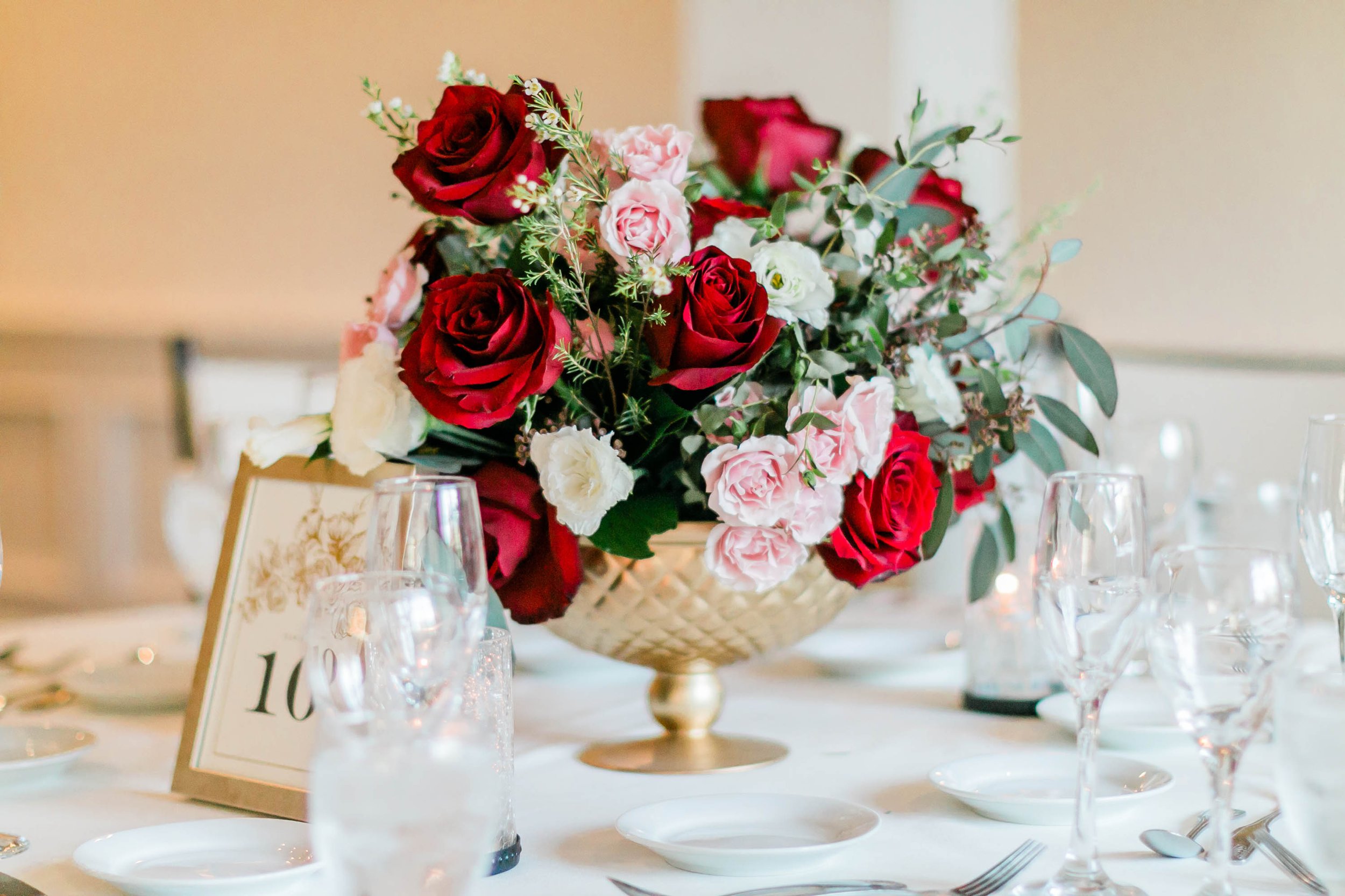 Lakeside reception room in spring at Westlake Village Inn wedding in Westlake Village, CA. 