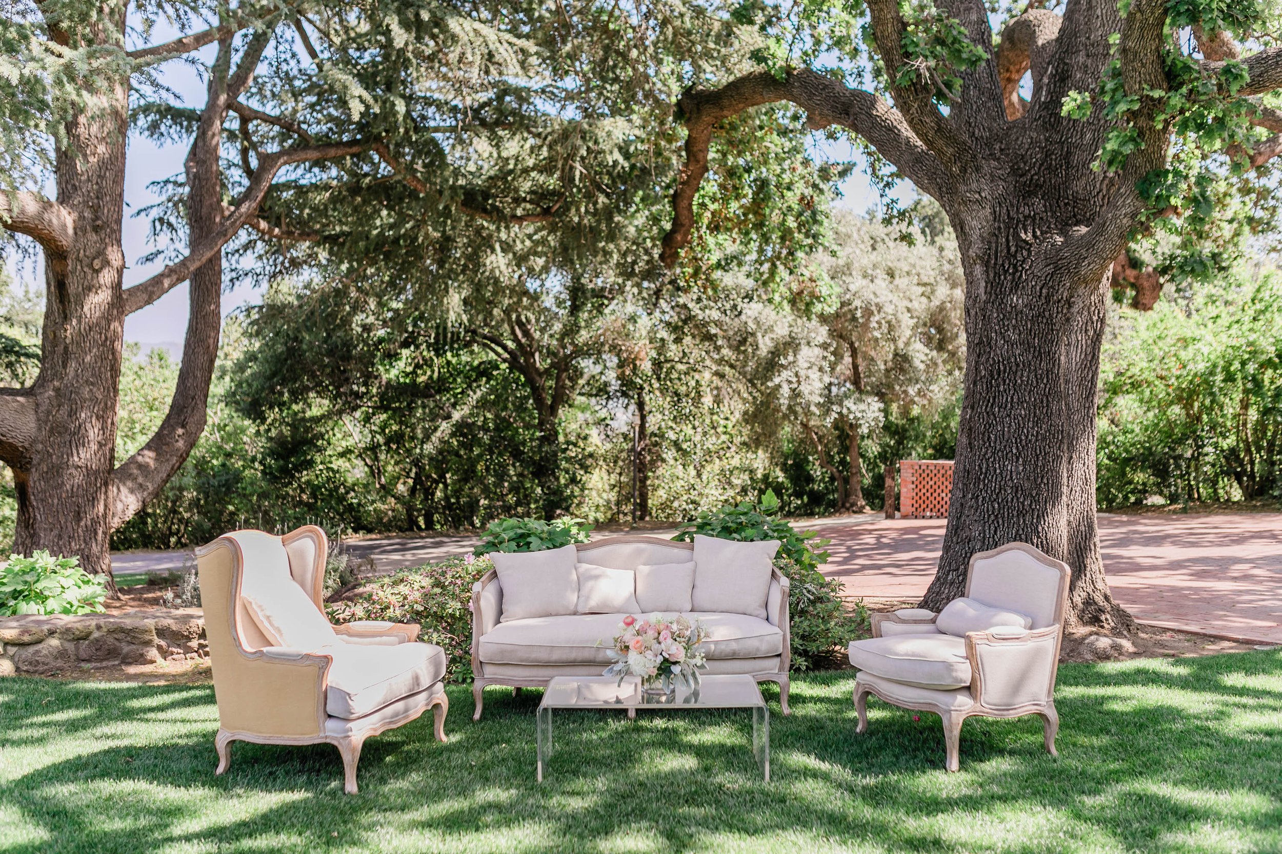 Lounge area at Quail Ranch events wedding venue in Simi Valley