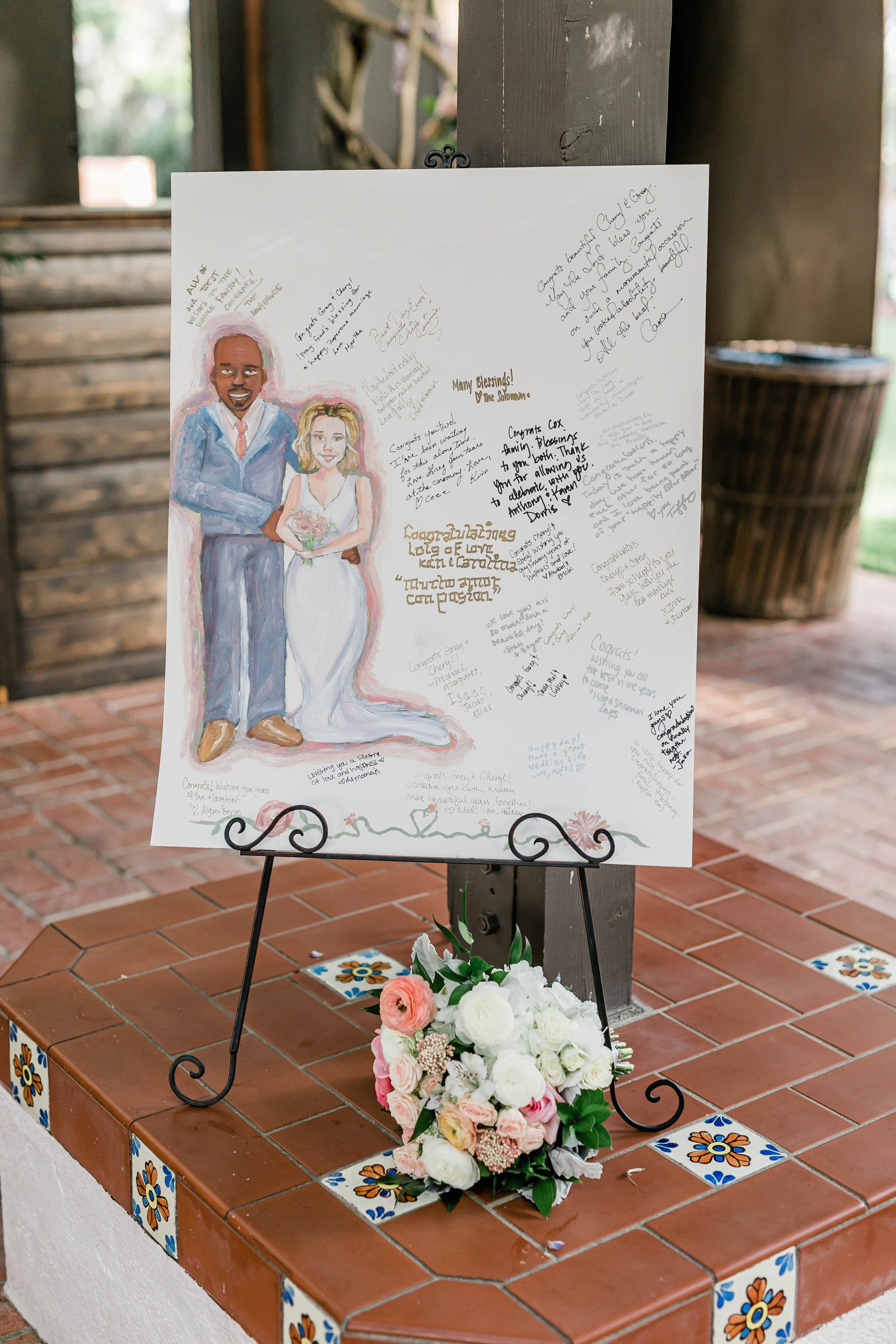 guestbook ideas at Spanish style ranch house, Quail Ranch events, wedding venue in Ventura county