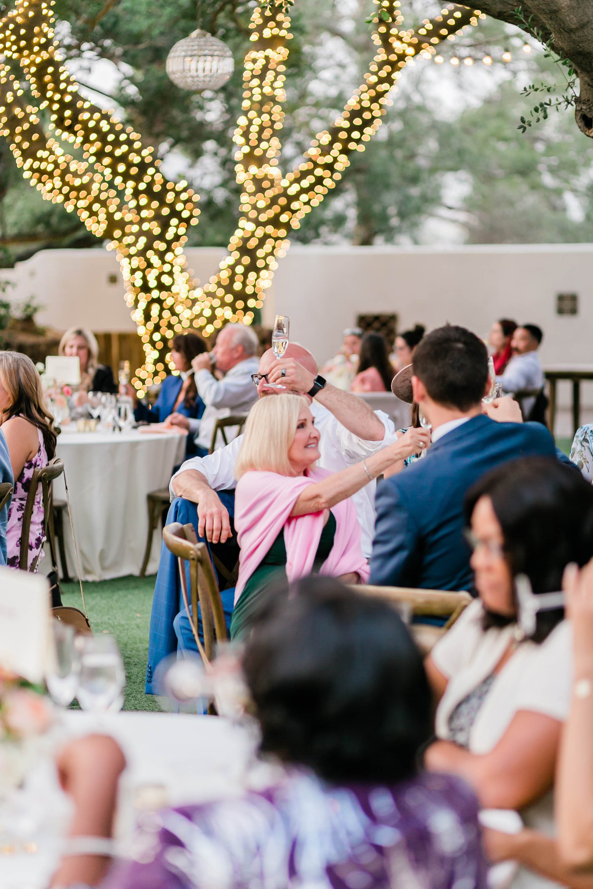 Outdoor reception at Spanish style ranch house, Quail Ranch events, wedding venue in Ventura county