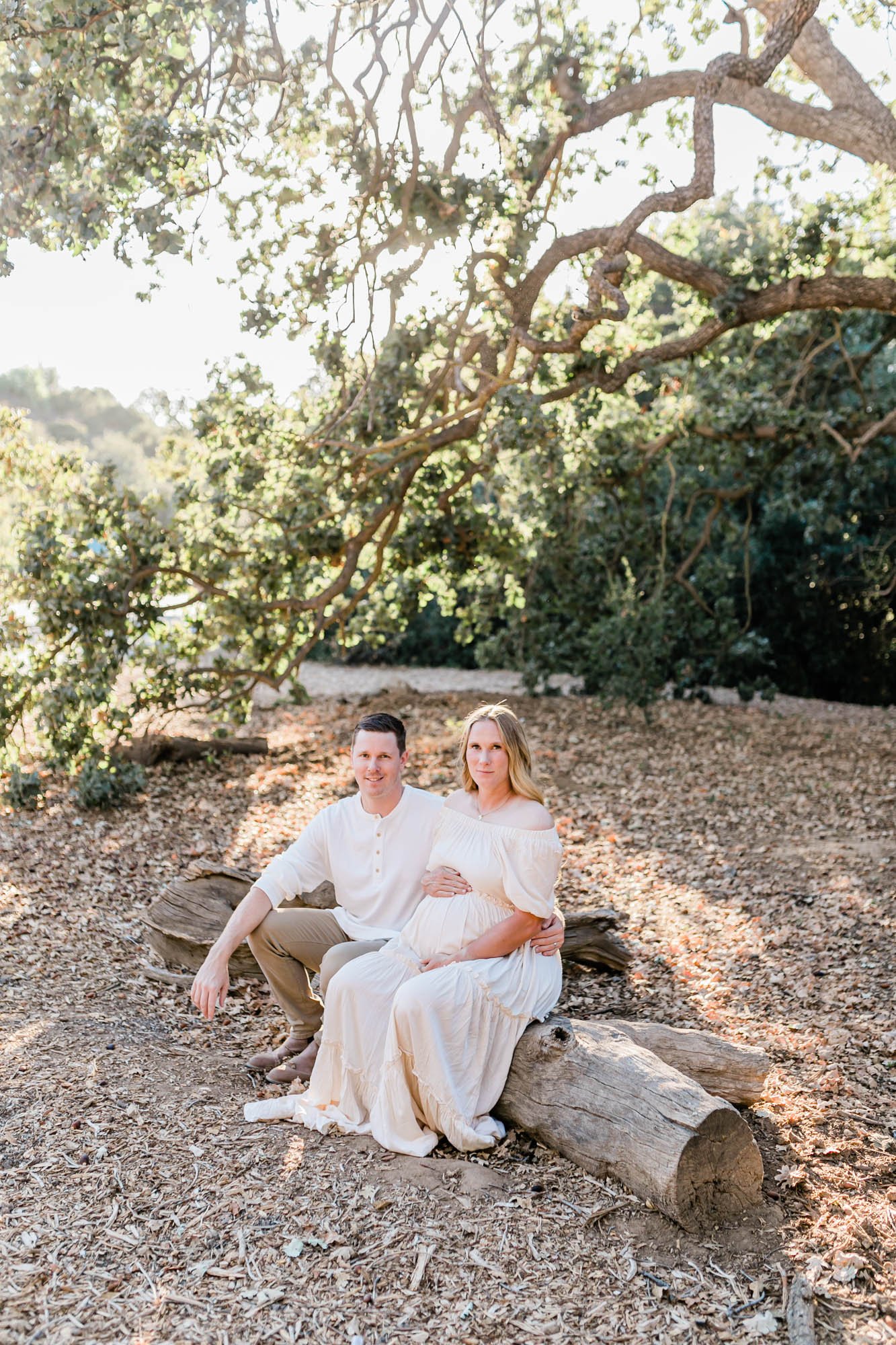 Old Meadows Park Maternity session under oak trees with Ventura County photographer