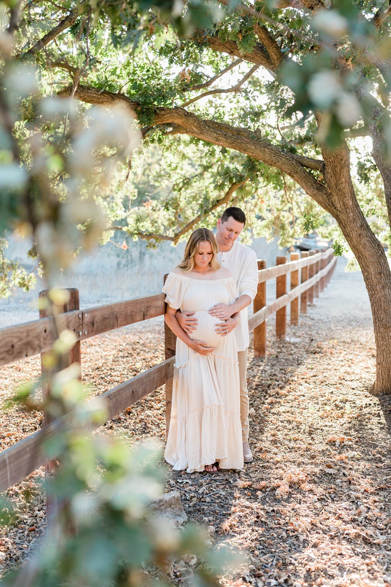 Old Meadows Park Maternity session under oak trees with Ventura County photographer