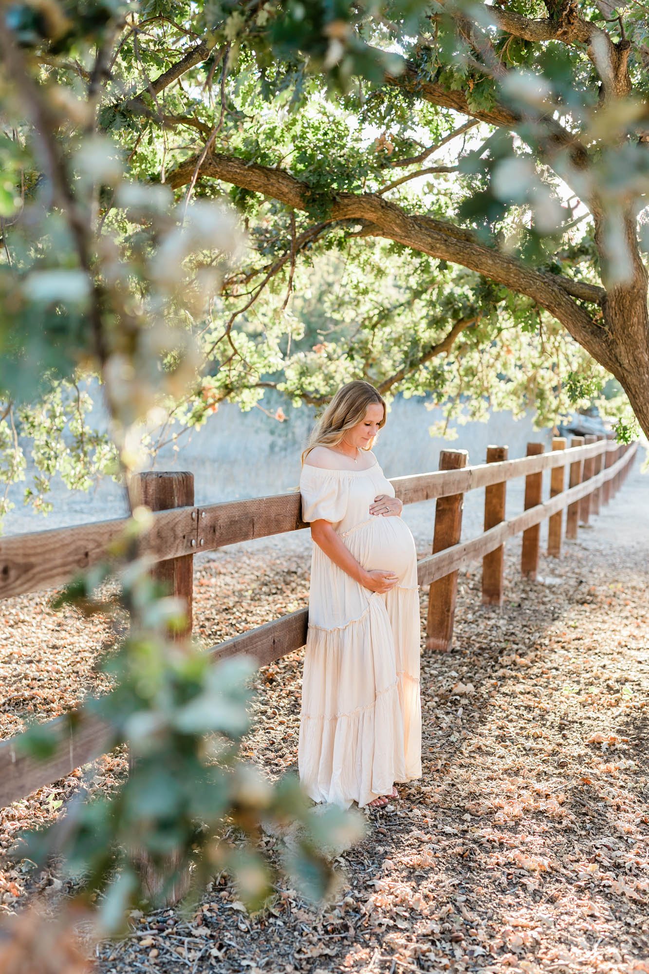 Old Meadows Park Maternity session under oak trees with Ventura County photographer