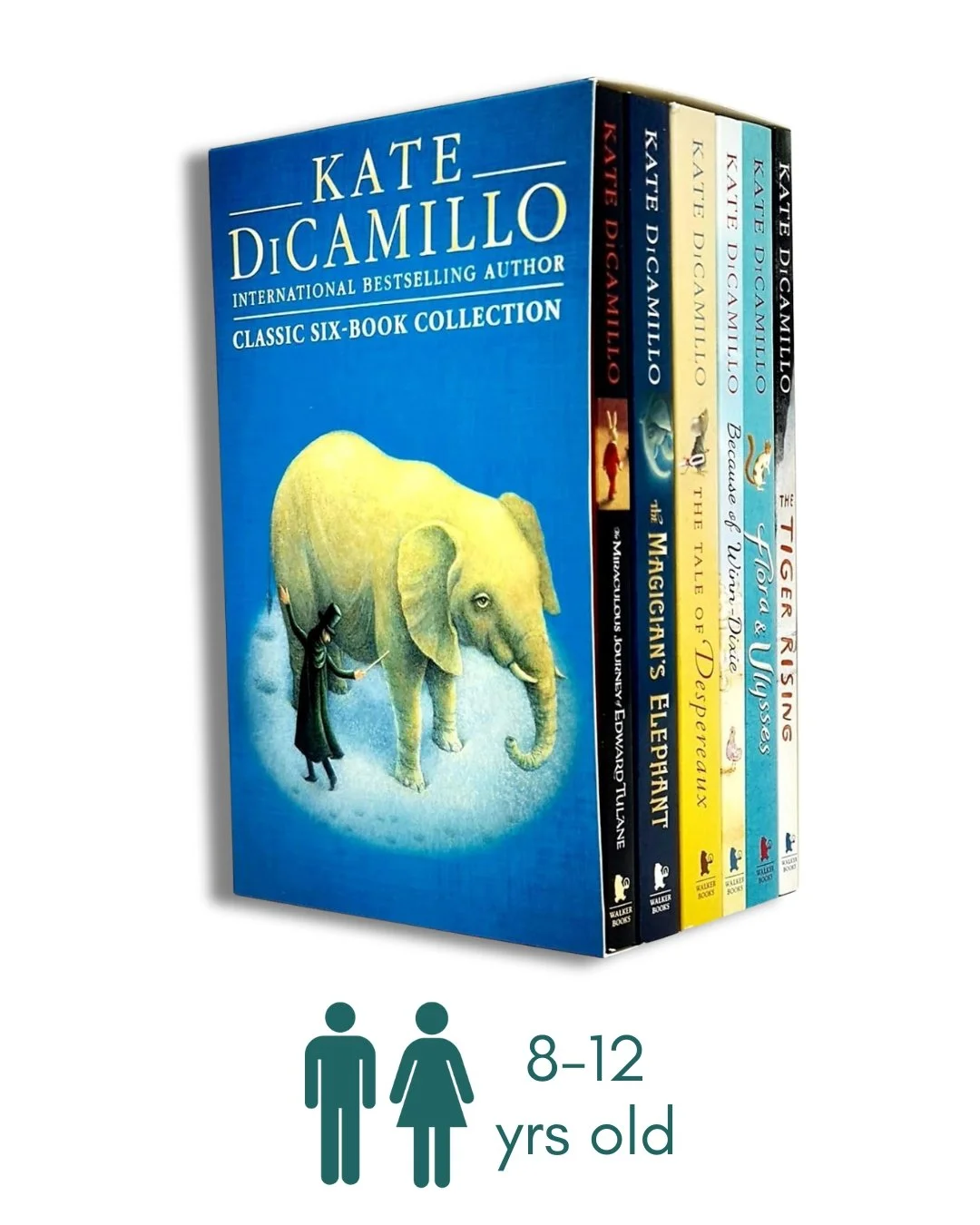 Six Books Box Collection Set (The Miraculous Journey of Edward Tulane, The Magician's Elephant, The Tale of Despereaux, Because of Winn-Dixie, Flora &amp; Ulysses,The Tiger Rising)