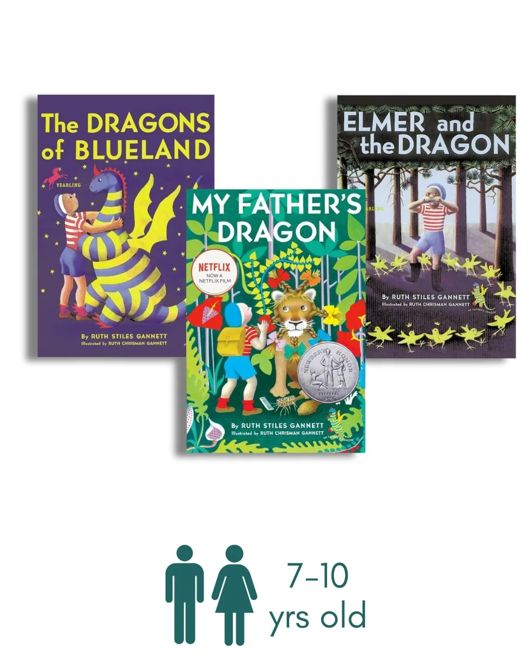 My Father's Dragon Series (Set of THREE Books: My Father's Dragon, Elmer and the Dragon, and the Dragons of Blueland)