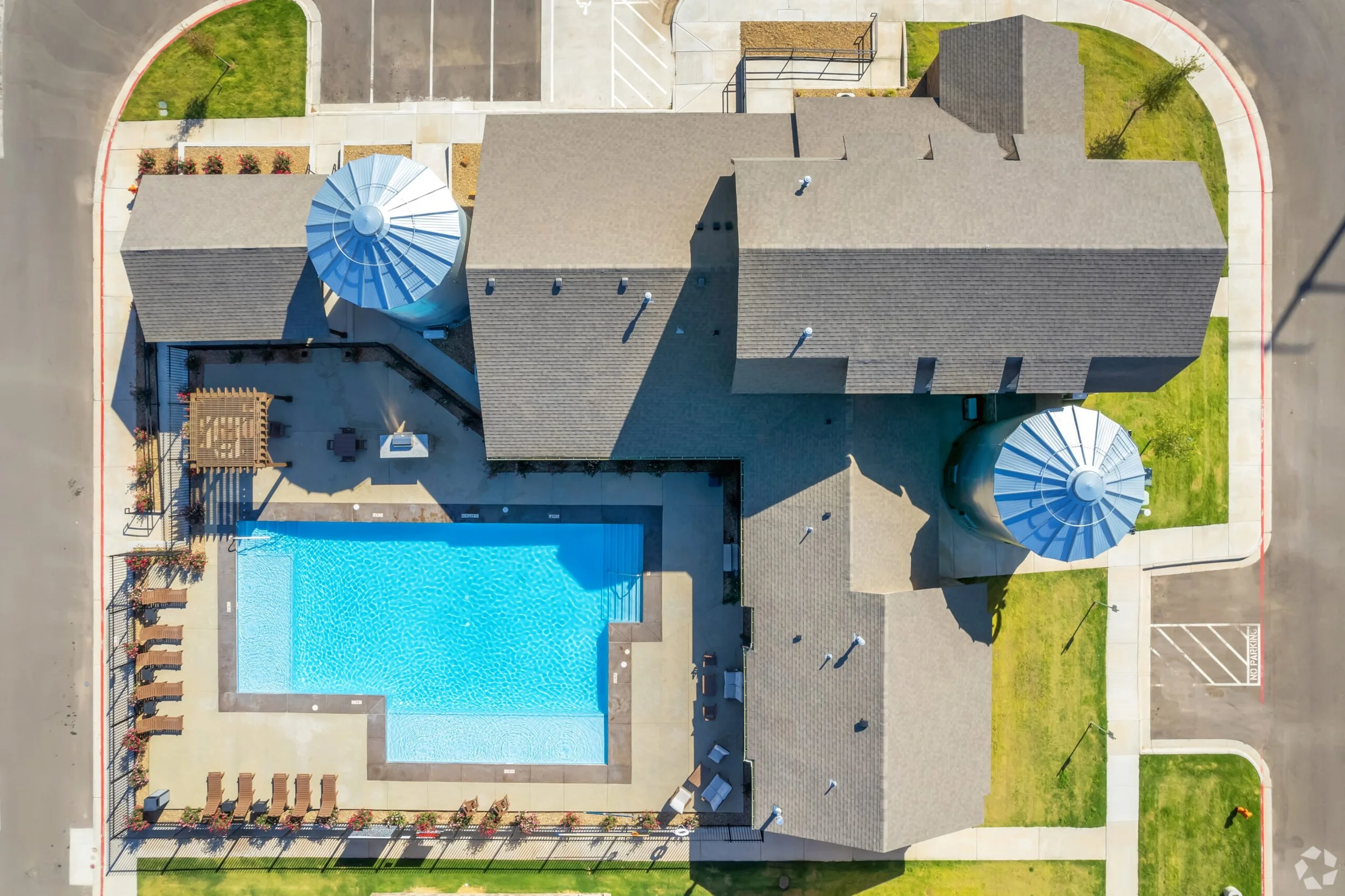 Birds Eye View - Clubhouse and Pool.jpg