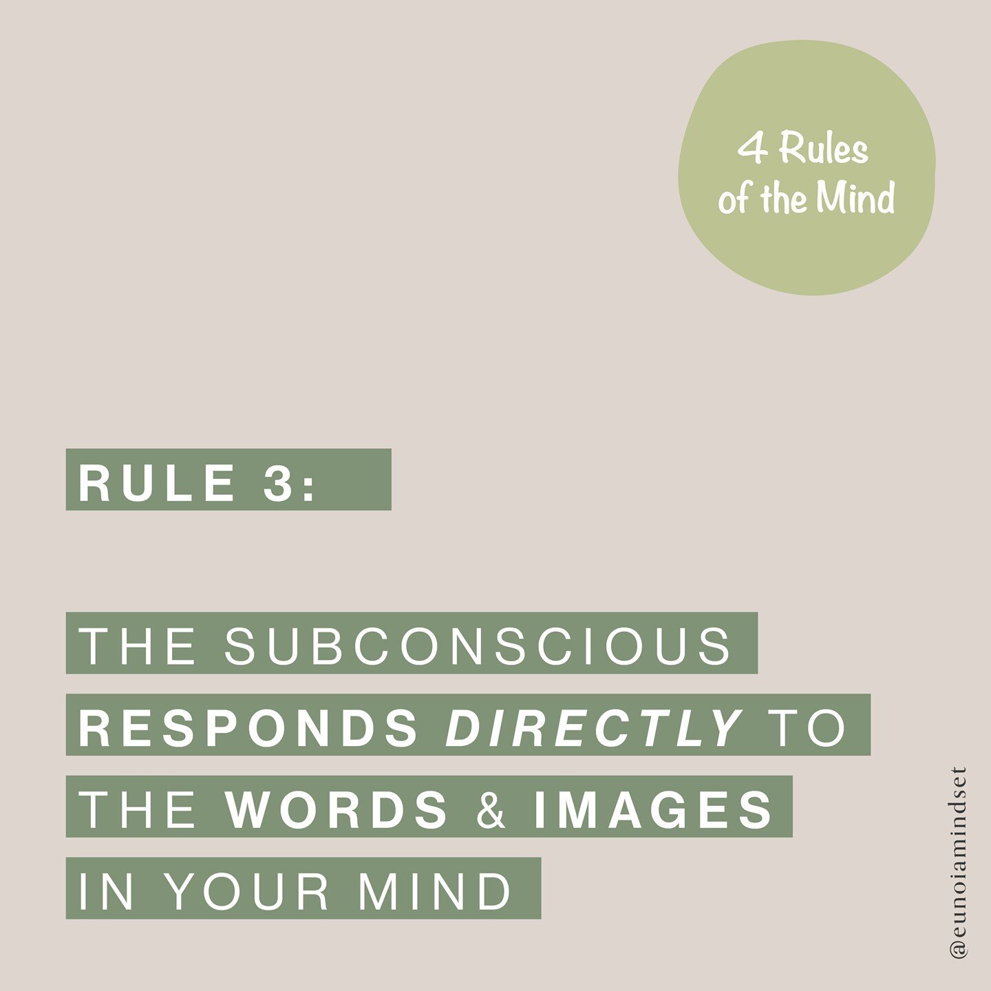 RULE 3: 
THE WORDS AND IMAGES YOU USE WEIGH A TONNE

🙊
One of the most common complaints from people is that their quiet time, is filled with automatic negative self-talk. 

You're not good enough, you're too old, too fat, too boring, too damaged...