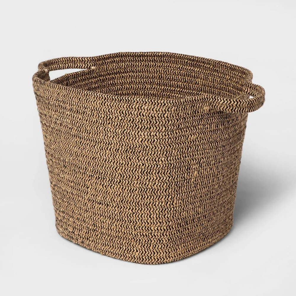 Threshold Black &amp; Natural Jute Woven Basket