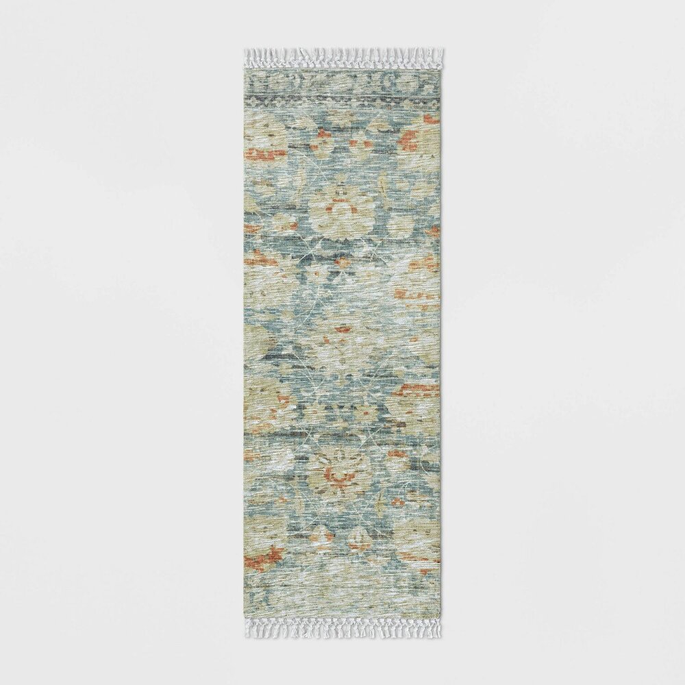 Washed Out Digital Printed Persian Runner