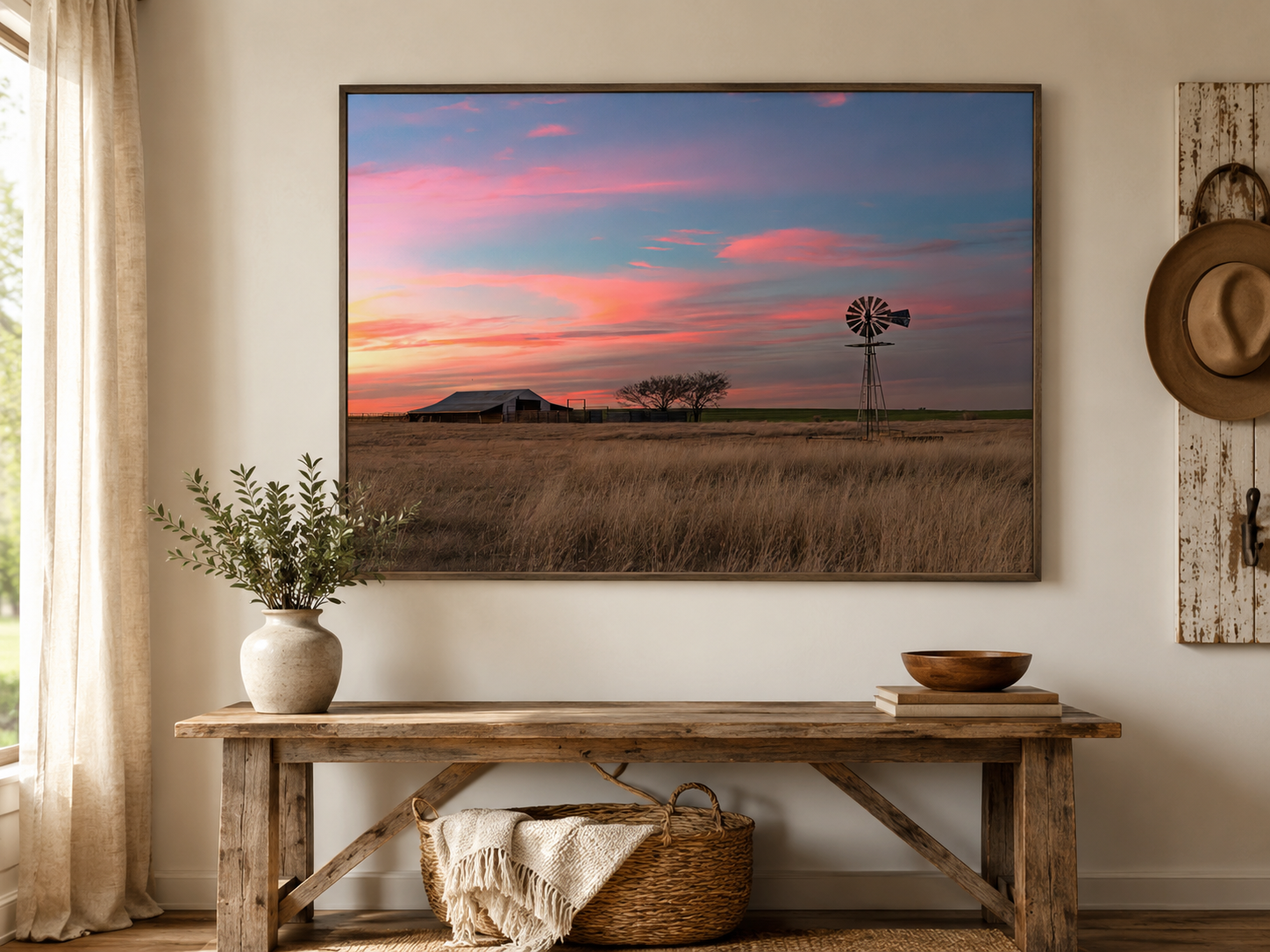 Cotton Candy Windmill, Oklahoma Windmill Wall Art