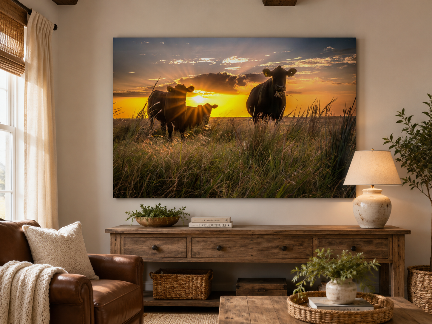Keepers of the Land, Oklahoma Prairie Cattle Wall Art