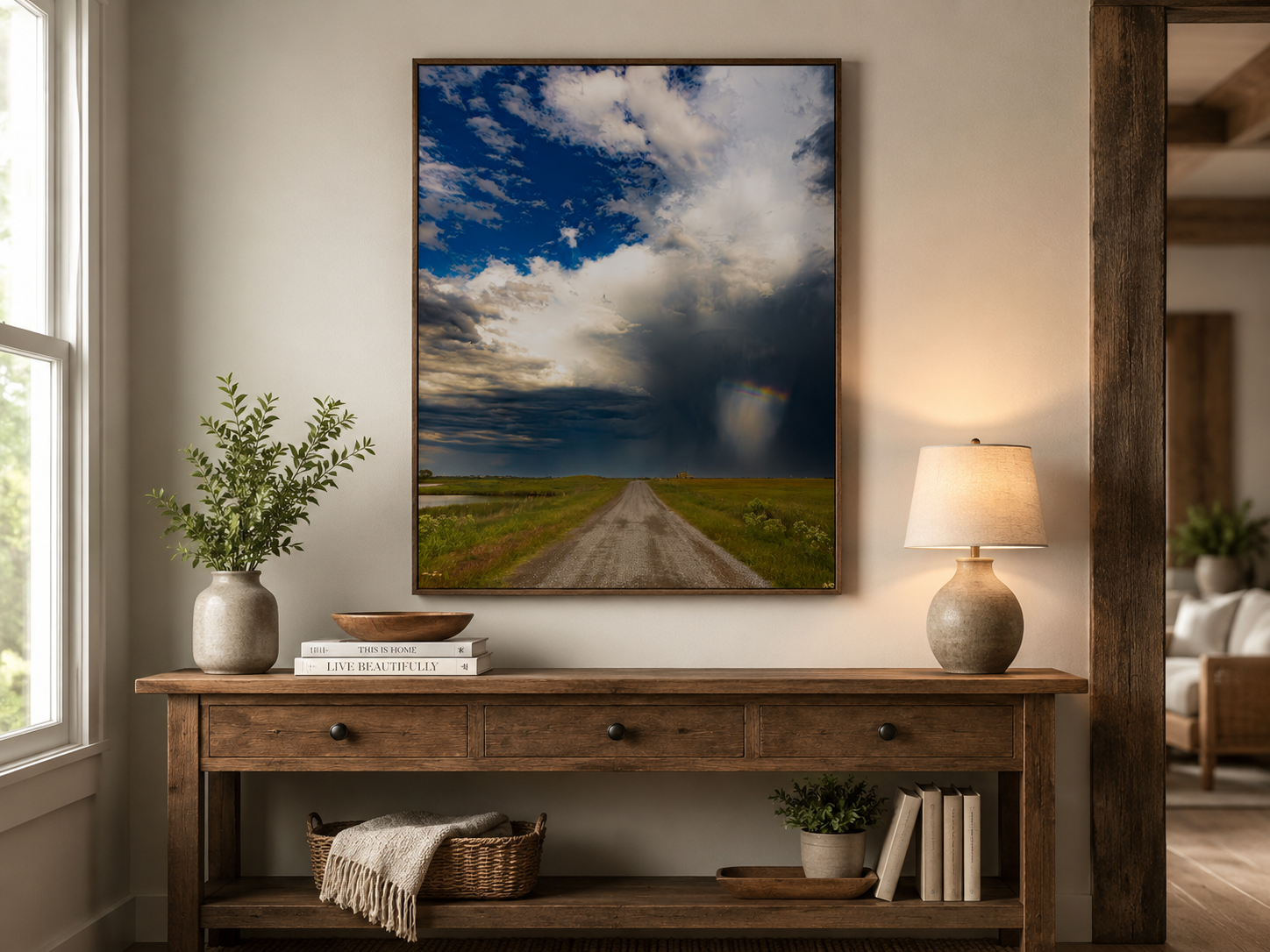 Road Into the Storm, Oklahoma Backroad Storm Wall Art