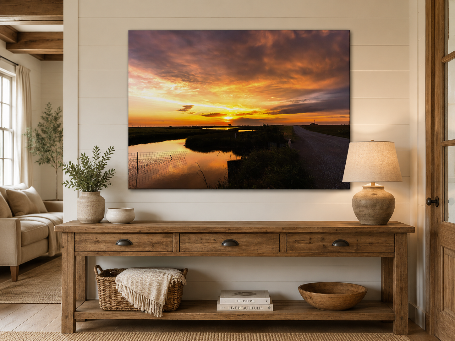 The Road Into Gold, Oklahoma Backroad Sunrise Wall Art