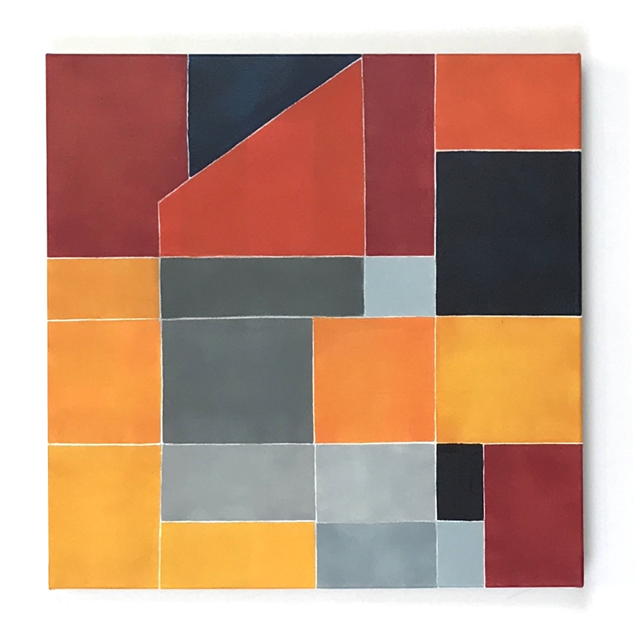 yellow and orange with form, 1 40x40, oil on canvas, 2020.JPG
