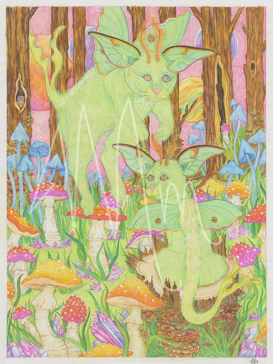 Luna Cat WonderlandColored Pencil, Watercolor Pencils, &amp; Faber-Castell Gelatos