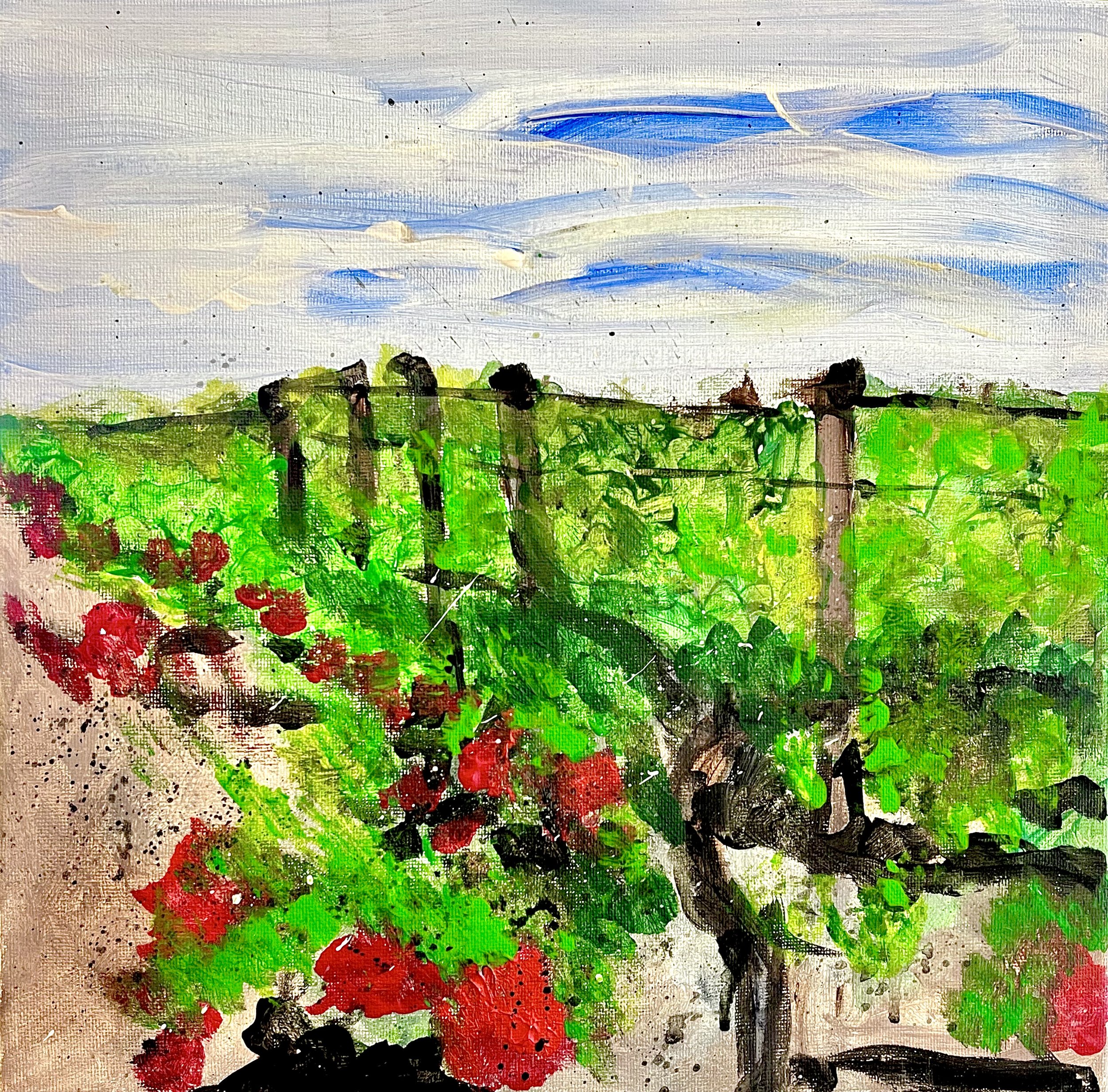 Bordeaux • 12" square Acrylic on canvas