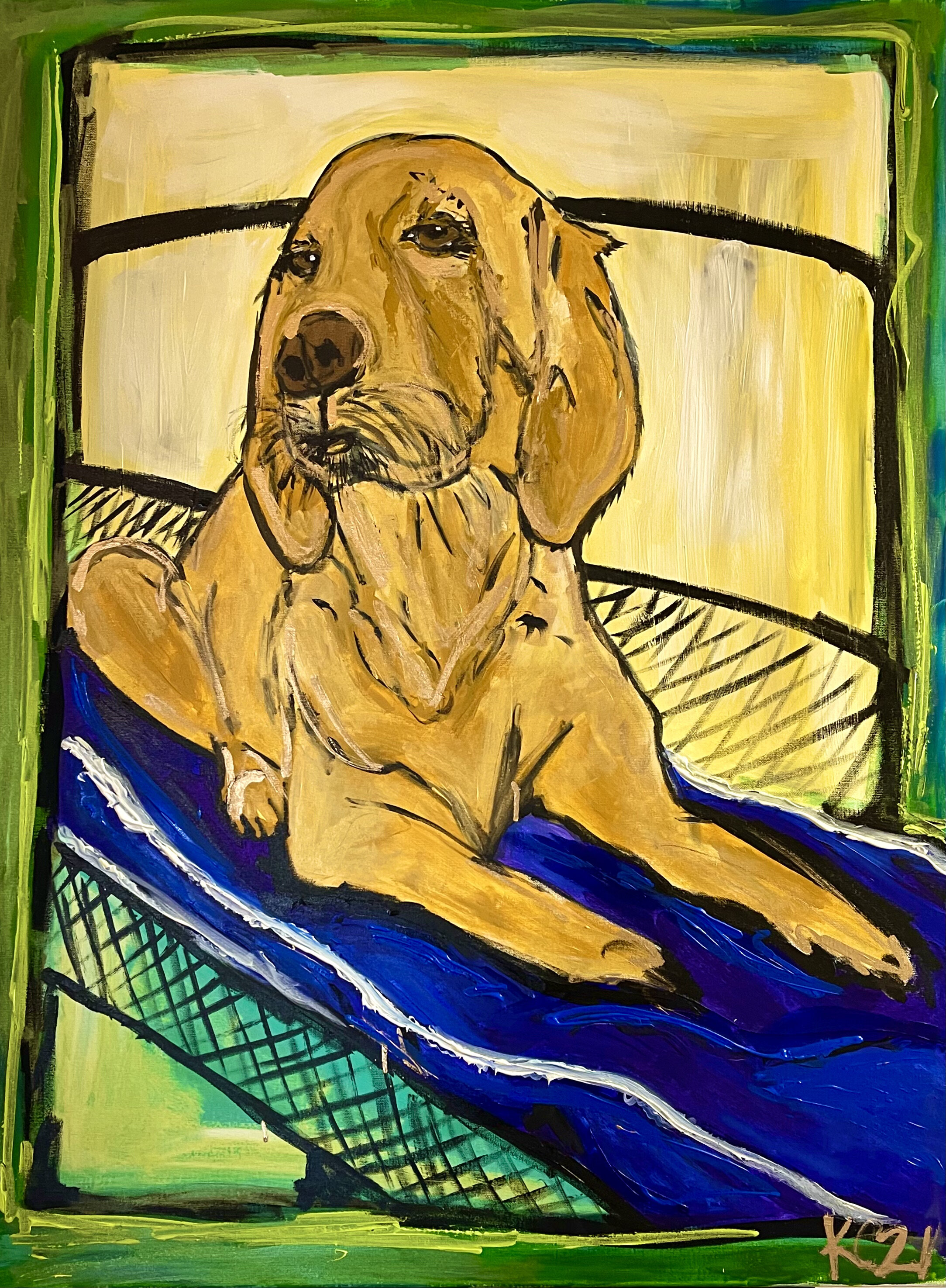Goldens are Best II • 30" x 40" Acrylic and enamel on canvas