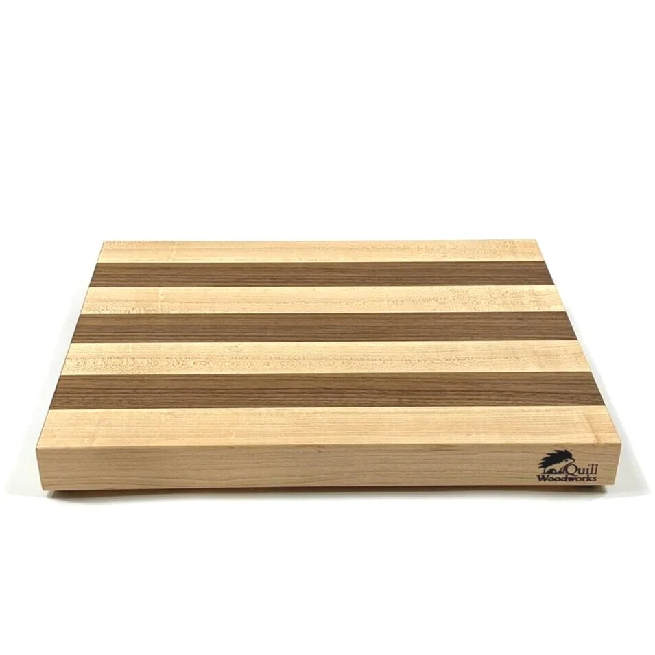 Maple and Walnut Striped Cutting Board — Quill Woodworks