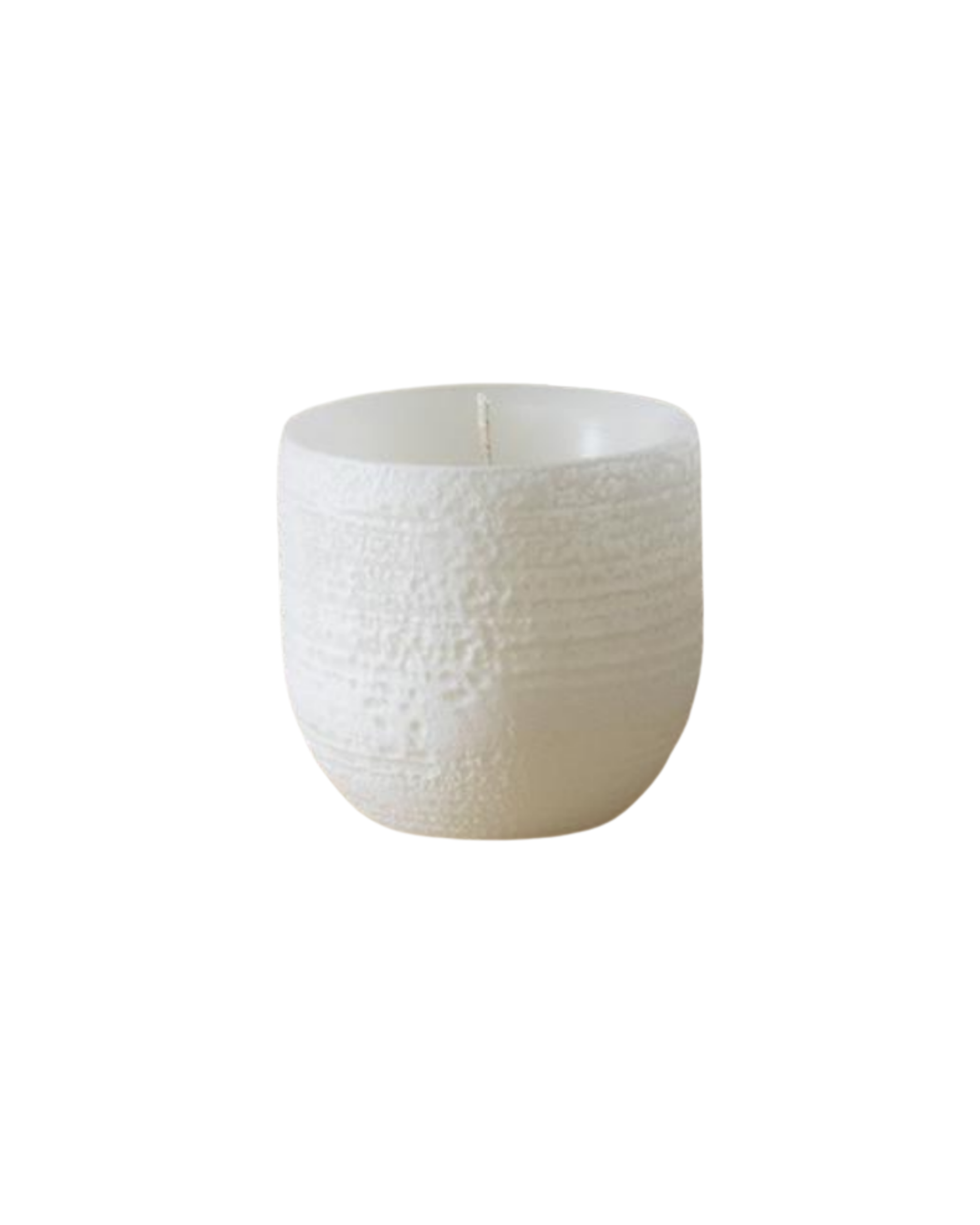 Small Unscented White Frosted Candle Bowl