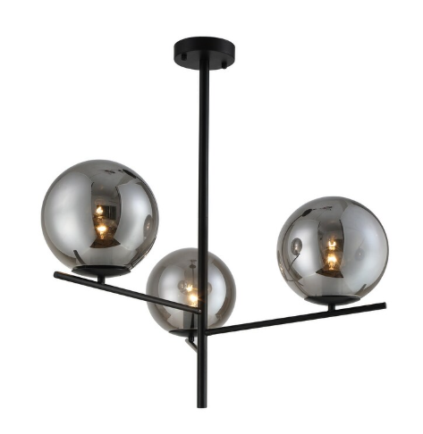 Orbit Smoke Glass 3-Light Pendant