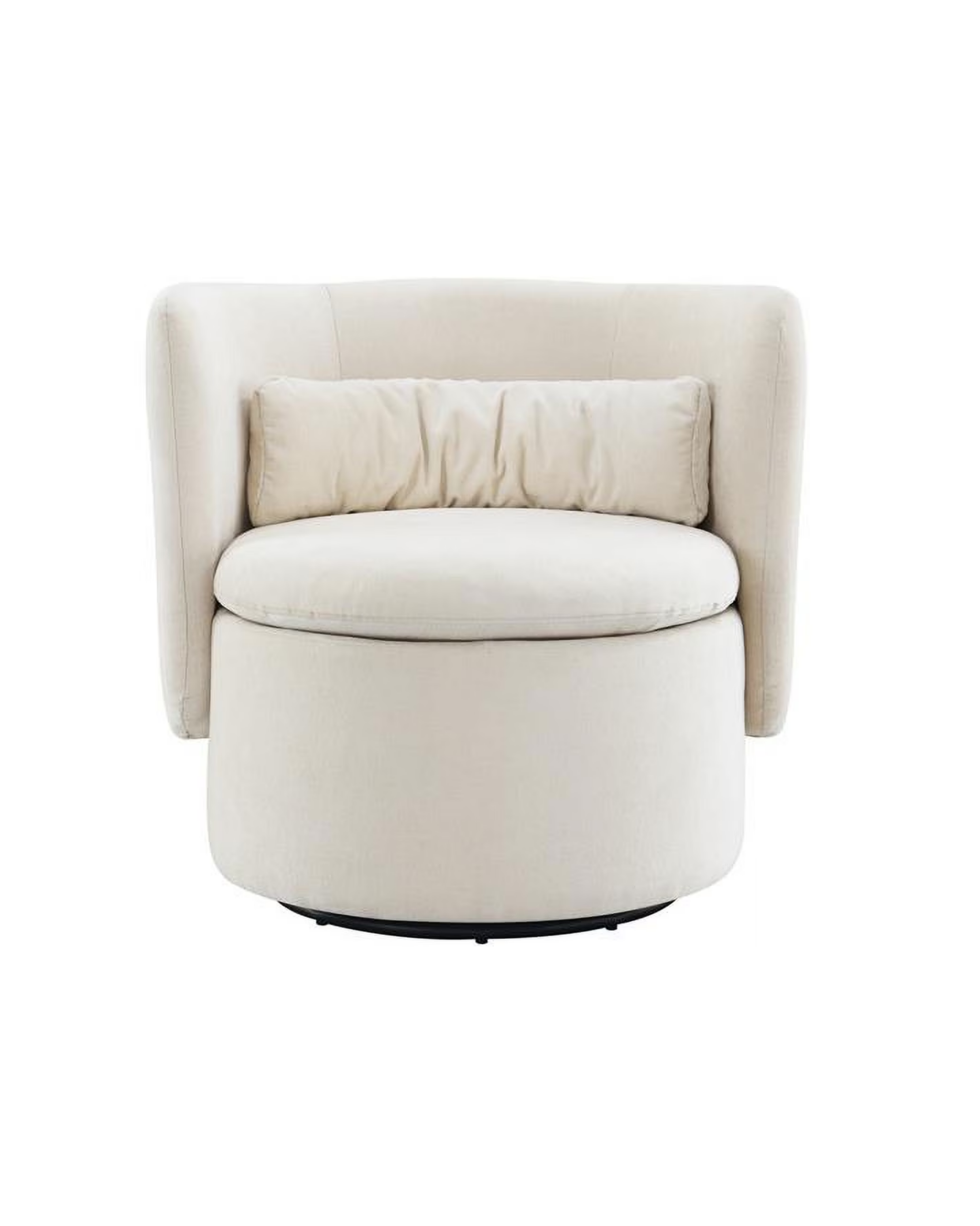 Round-Back Swivel Chair | Ivory/Beige